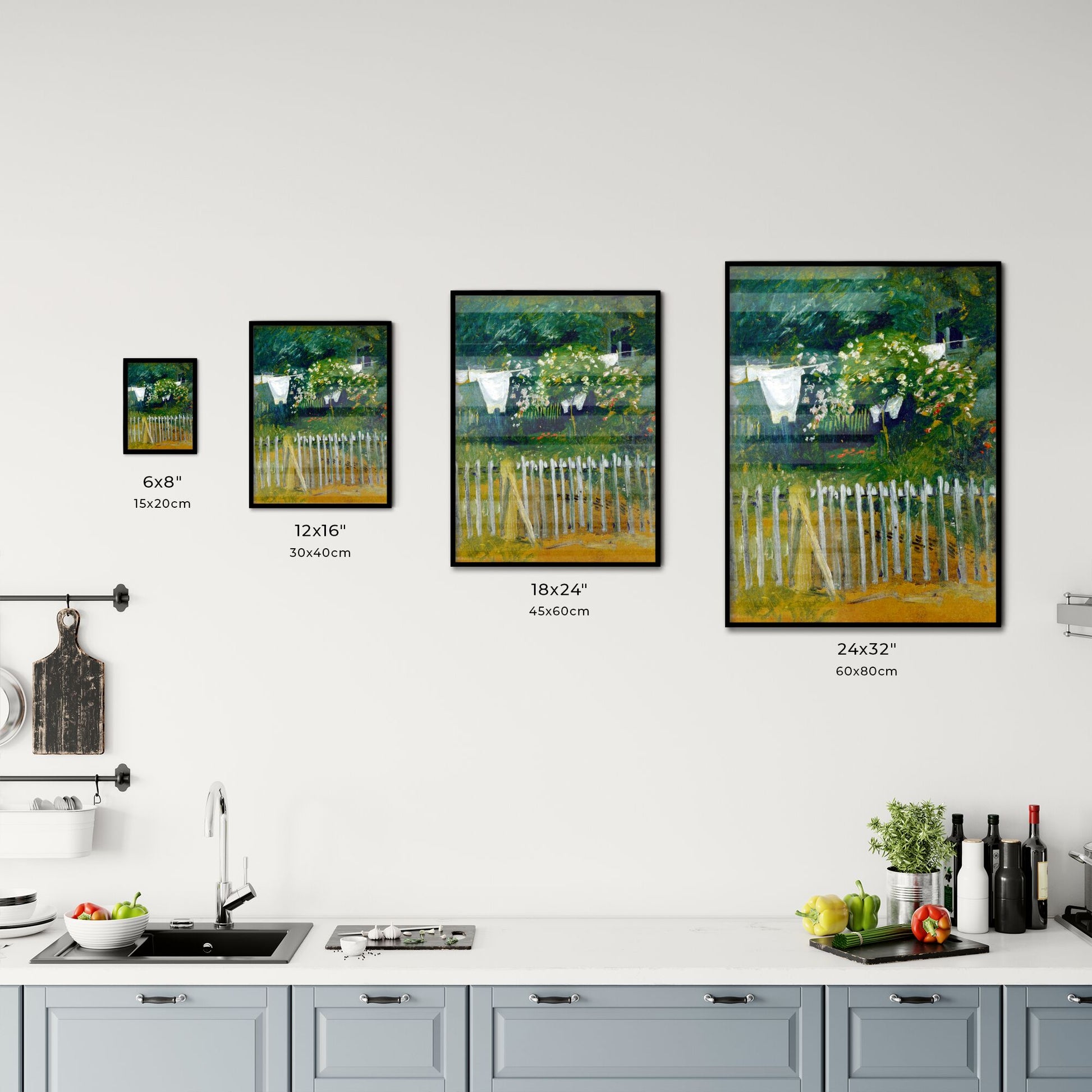 August Macke – Laundry in the Garden in Kandern Size Chart