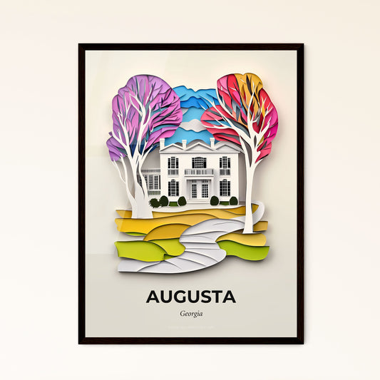 Vivid Augusta, Georgia - a paper cut of a house and trees