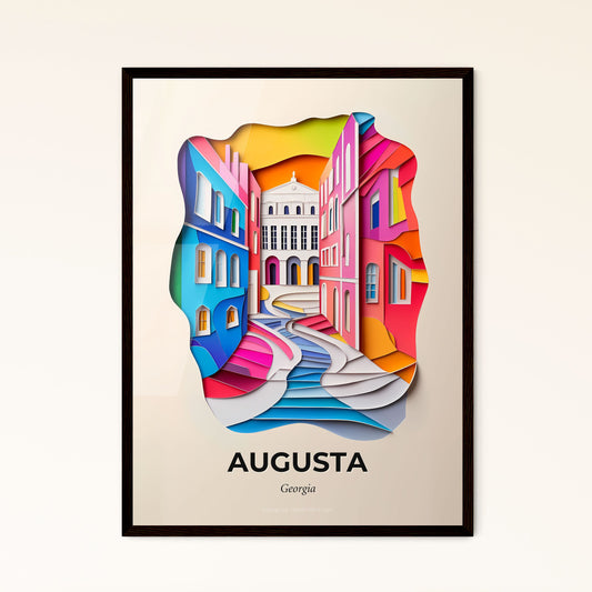 Vivid Augusta, Georgia - a paper cut of a city with stairs