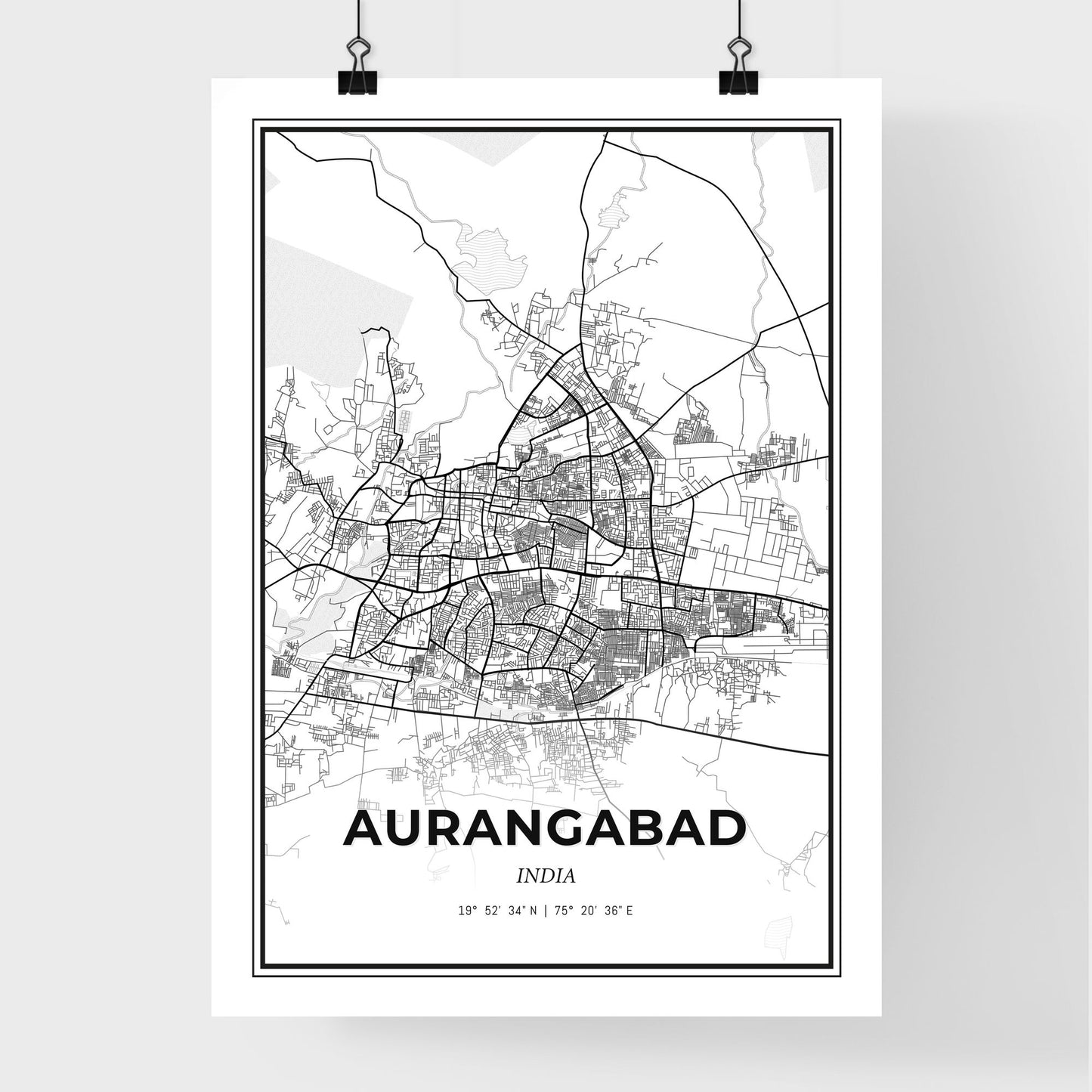 Aurangabad India - Premium City Map Poster