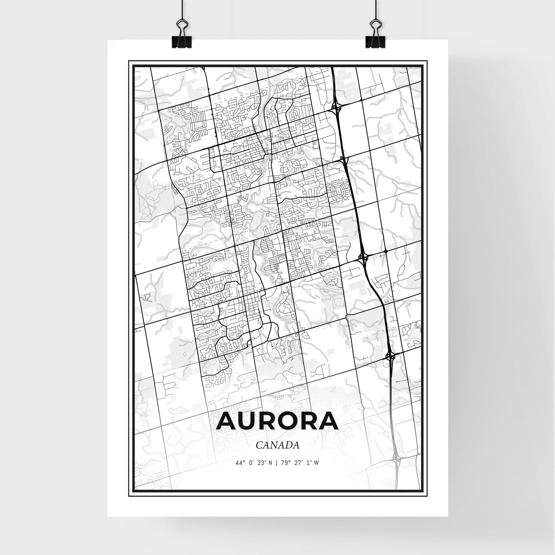 Aurora Canada - Premium City Map Poster