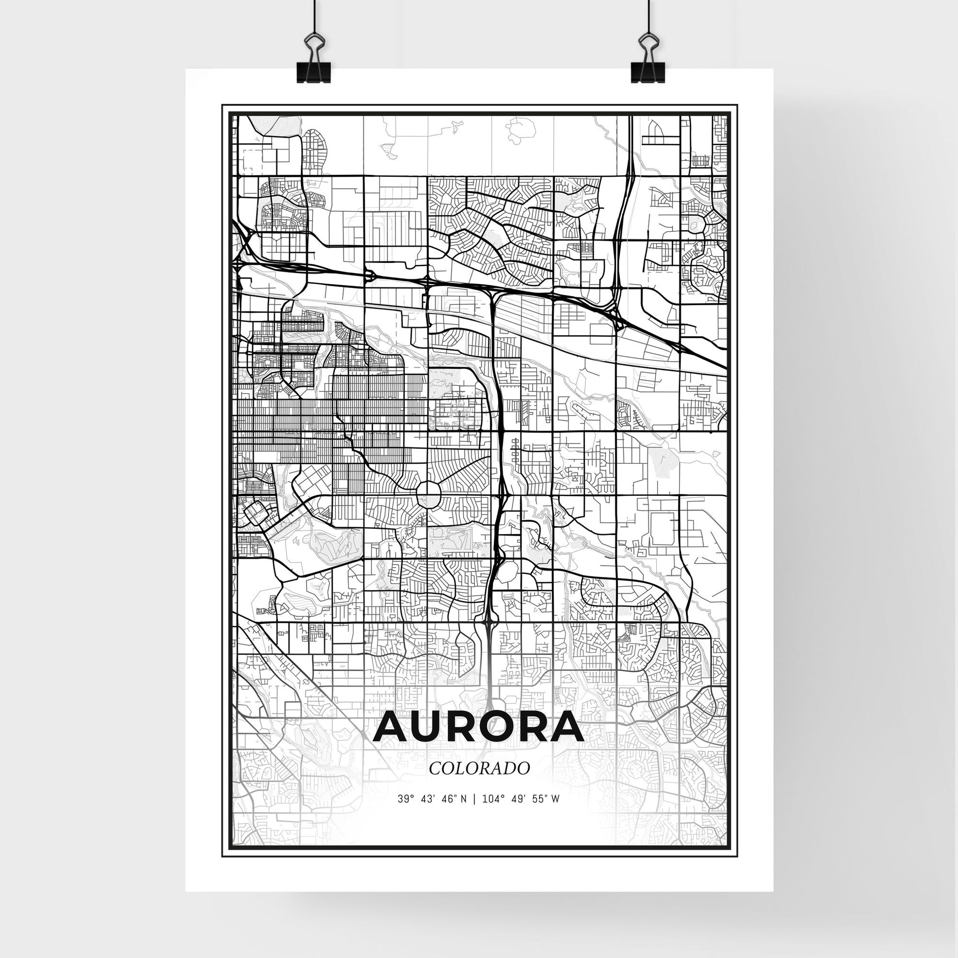 Aurora Colorado - Premium City Map Poster