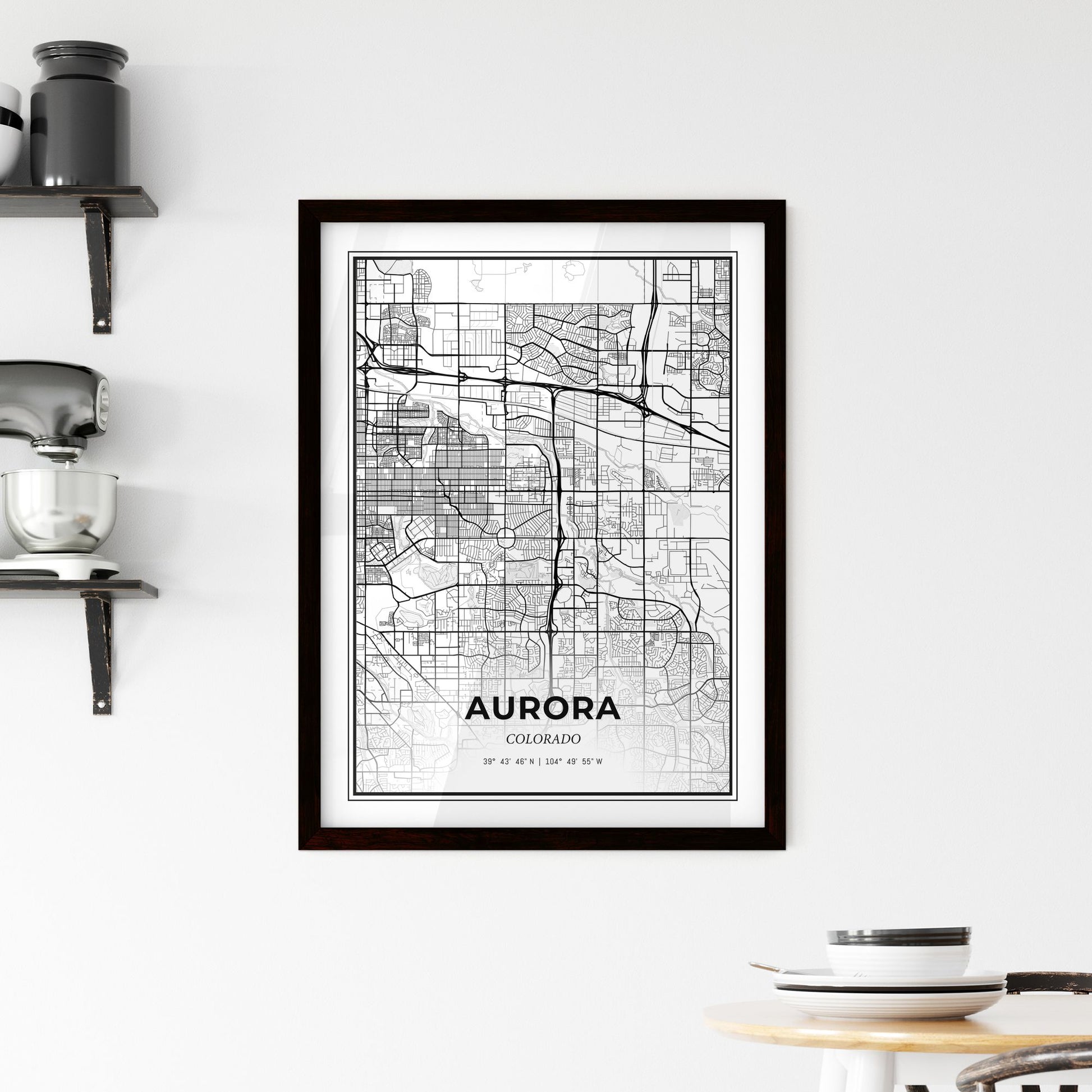 Aurora Colorado - Minimal City Map