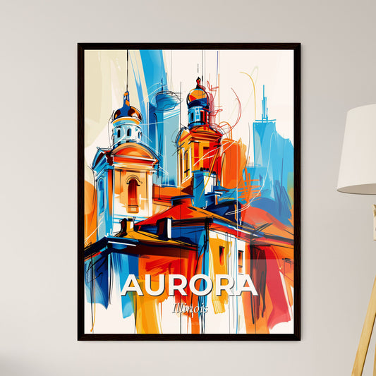 Vibrant Aurora, Illinois - A Painting Of A Building With Towers