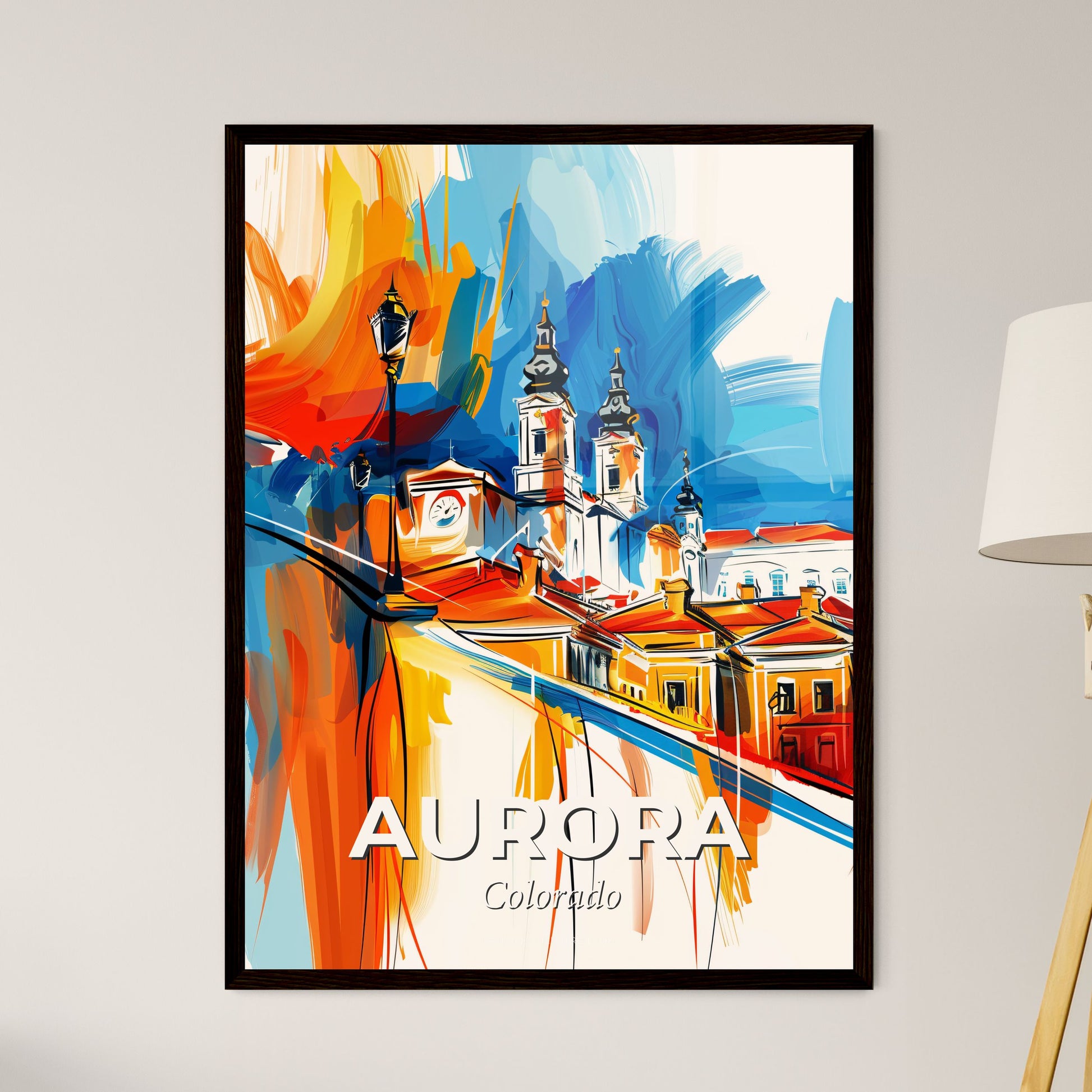 Vibrant Aurora, Colorado - A Painting Of A City