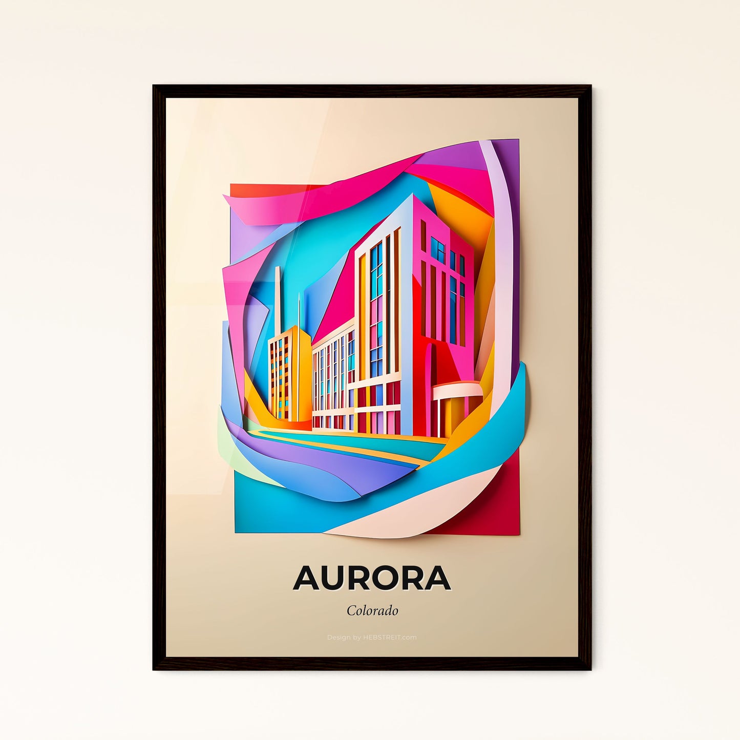 Vivid Aurora, Colorado - a colorful cityscape with a building in the middle