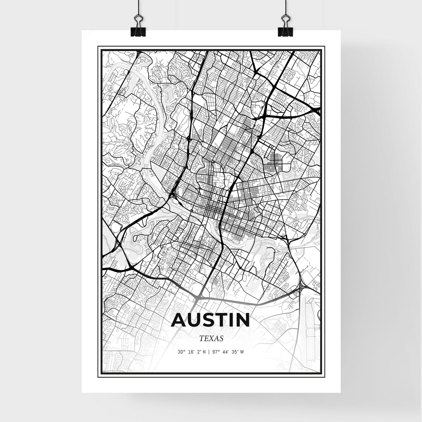 Austin Texas - Premium City Map Poster