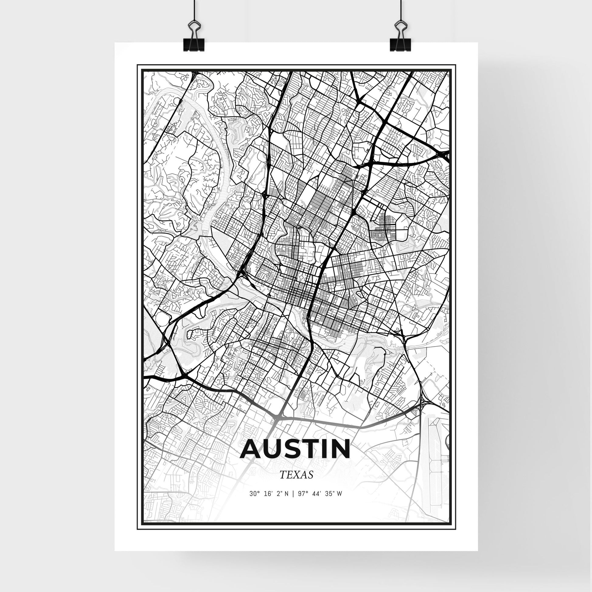 Austin Texas - Premium City Map Poster