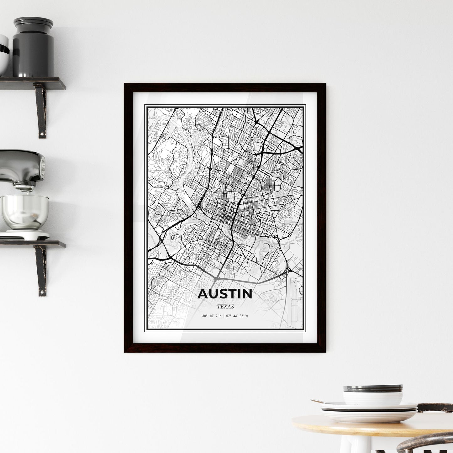 Austin Texas - Minimal City Map