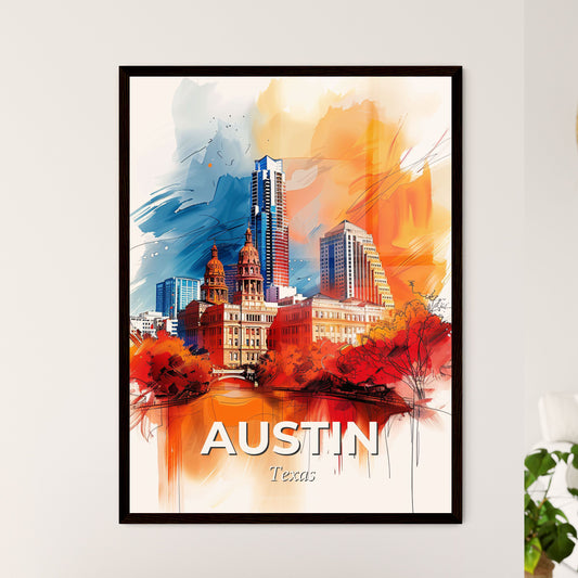 Vibrant Austin, Texas - A Colorful Cityscape With Trees And Buildings