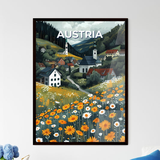 Picturesque Village Artwork Austria Europe Flowers Painting Art