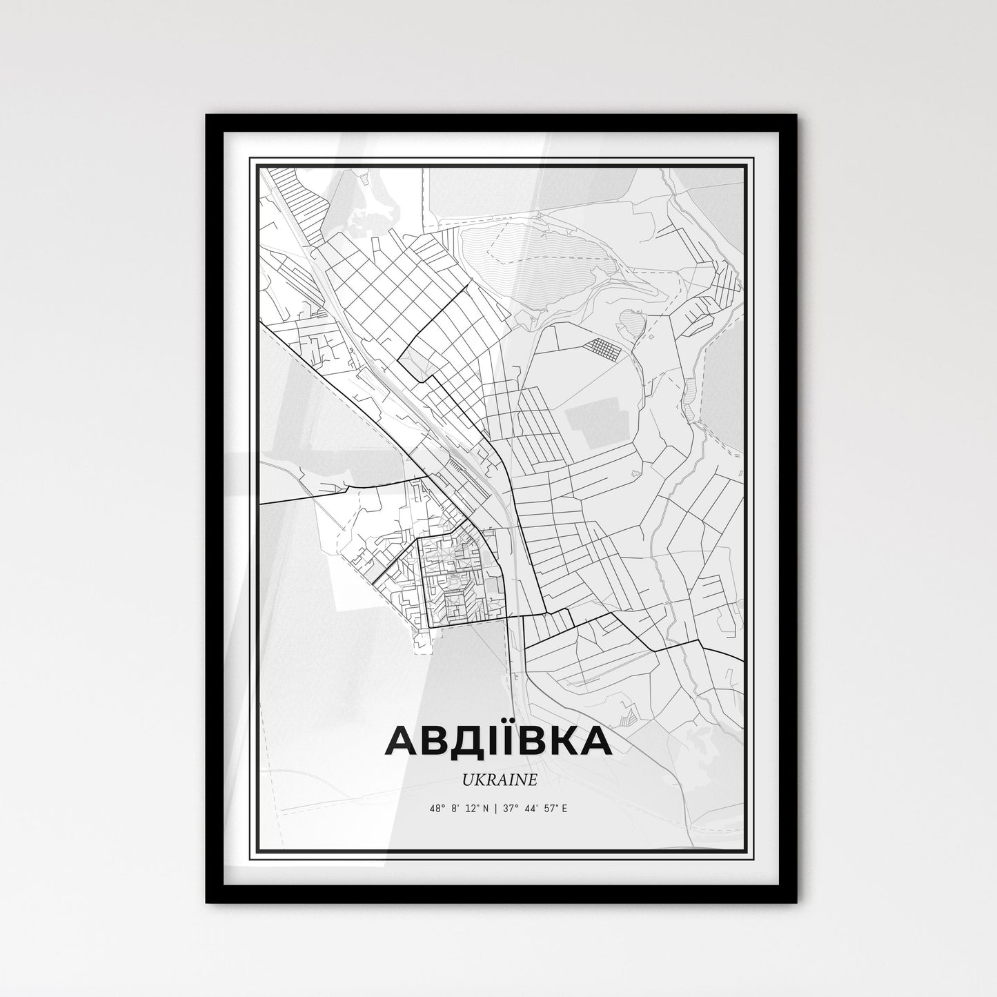 Avdiivka Ukraine - Scandinavian Style City Map for Modern Home Decor