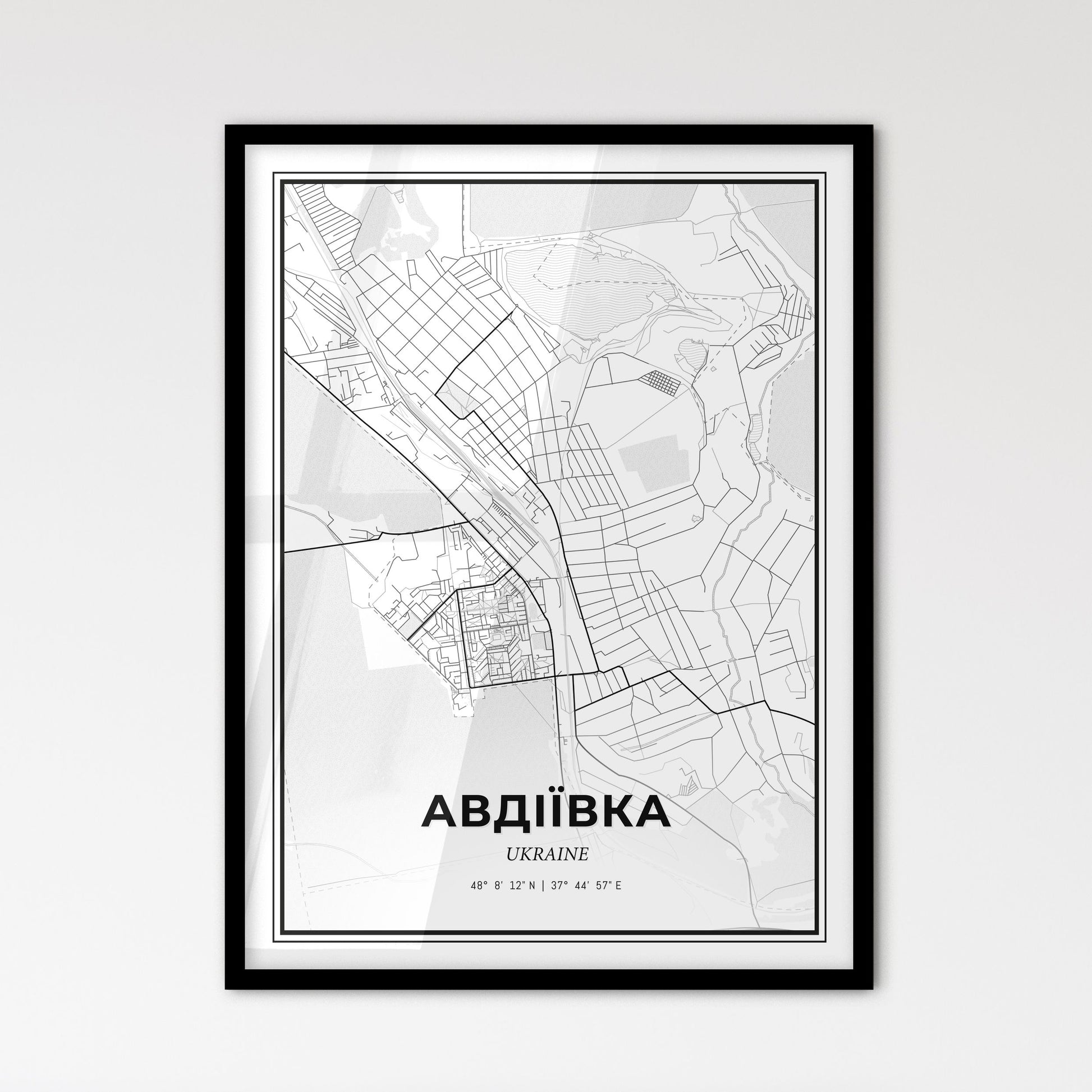 Avdiivka Ukraine - Scandinavian Style City Map for Modern Home Decor