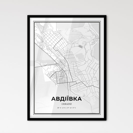 Avdiivka Ukraine - Scandinavian Style City Map for Modern Home Decor