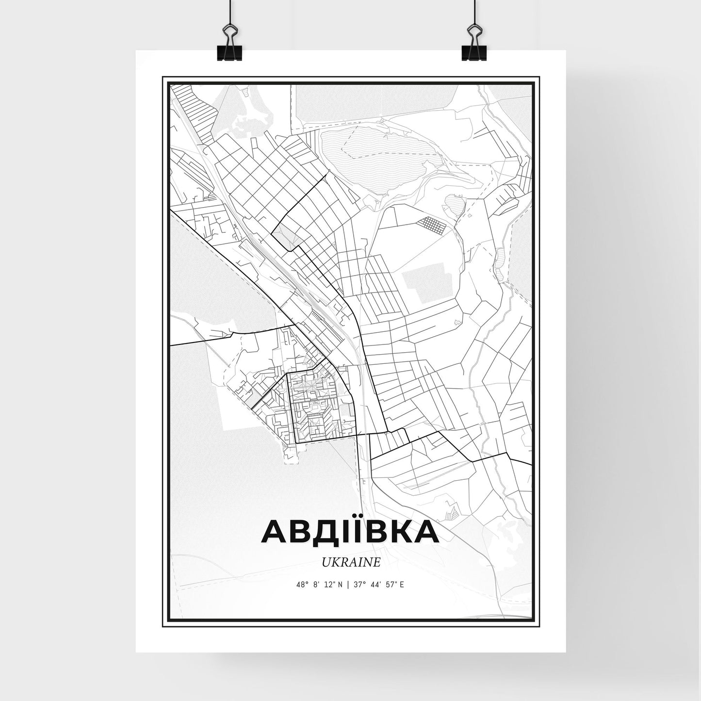 Avdiivka Ukraine - Premium City Map Poster