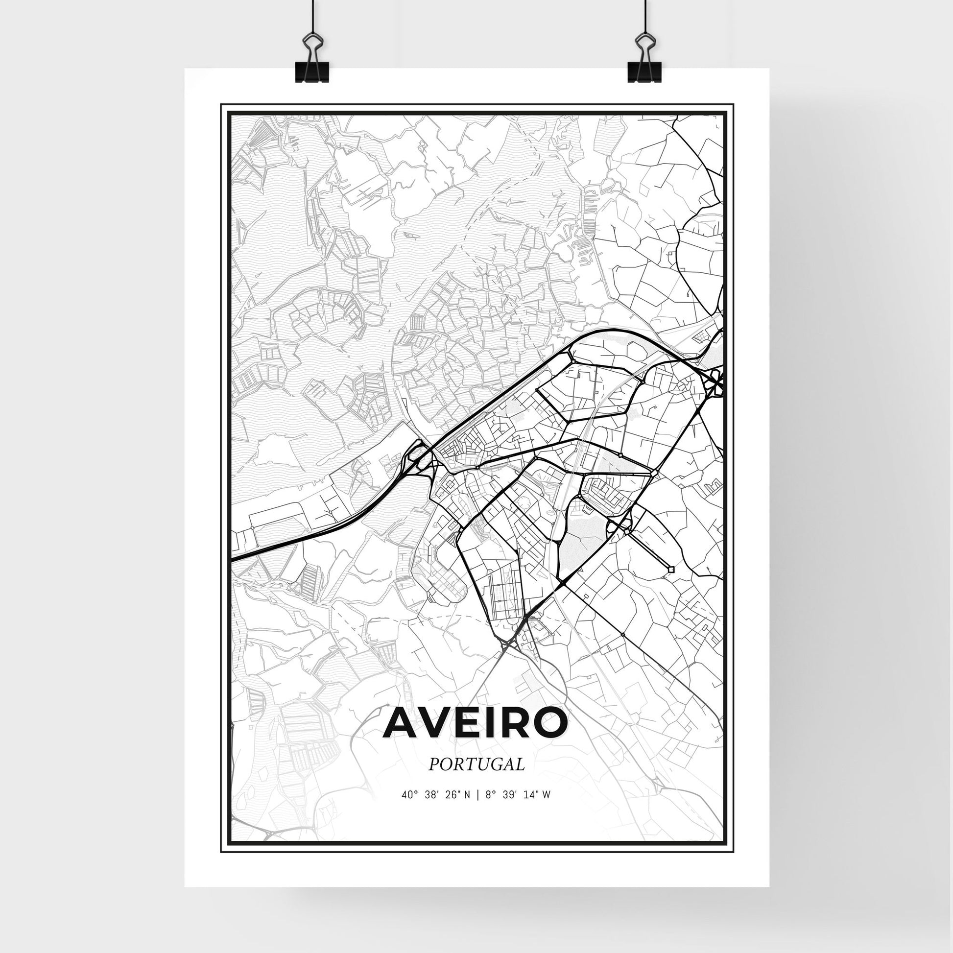 Aveiro Portugal - Premium City Map Poster