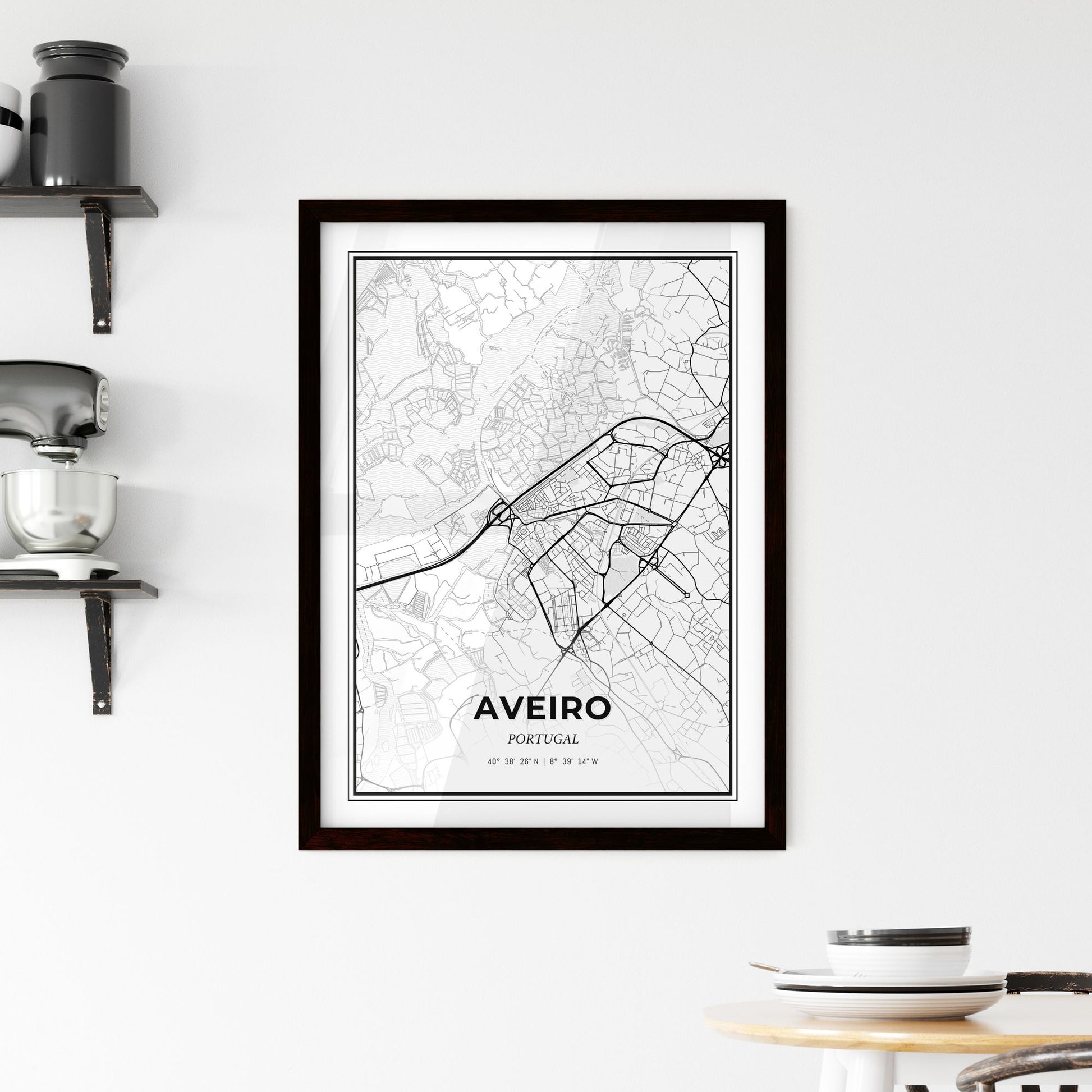 Aveiro Portugal - Minimal City Map