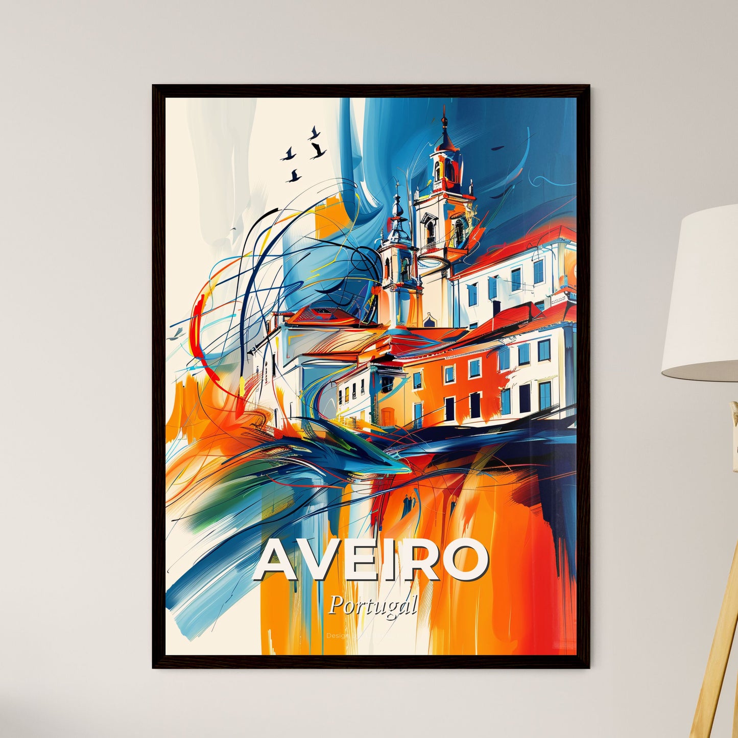 Vibrant Aveiro, Portugal - A Painting Of A Building