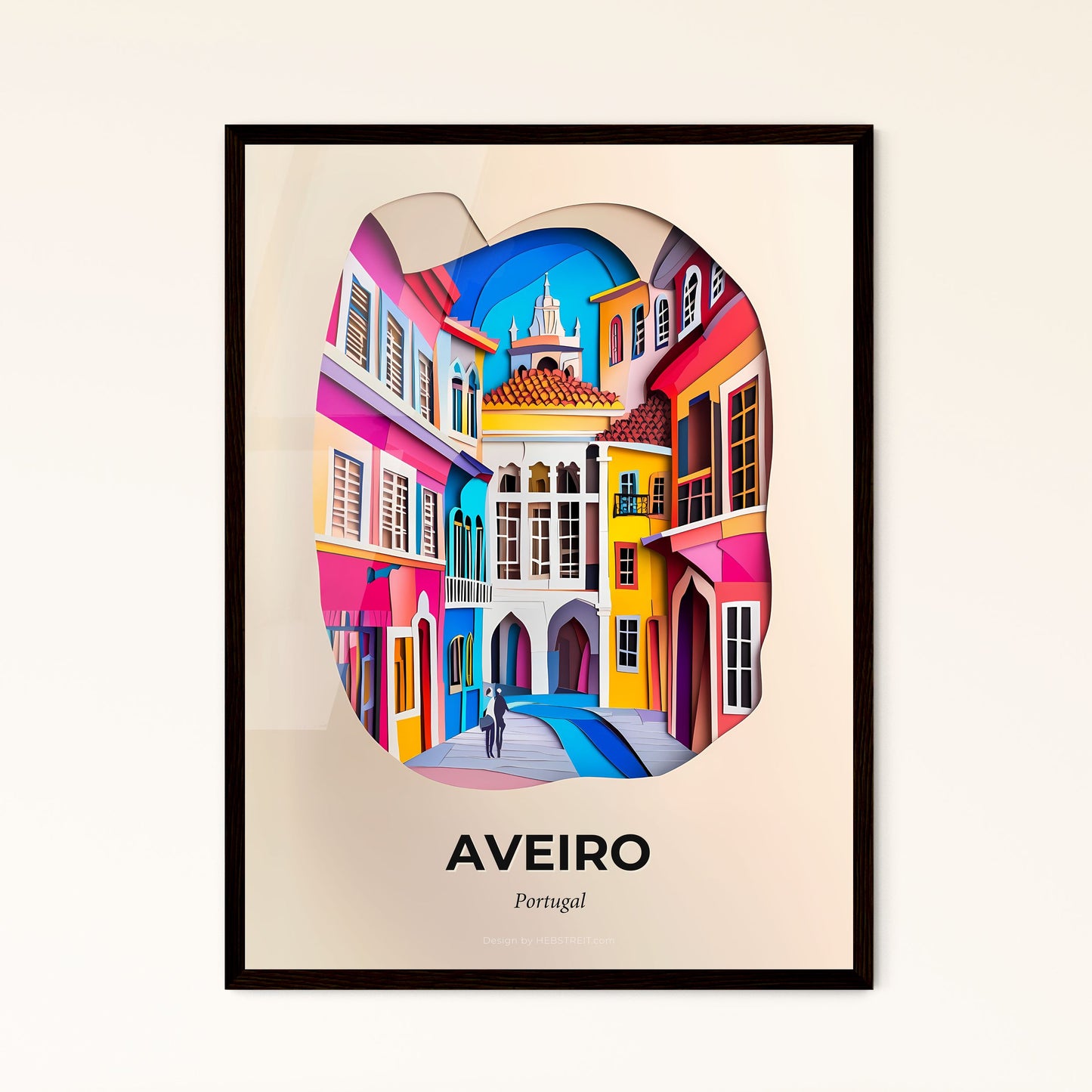 Vivid Aveiro, Portugal - a colorful city with a person walking