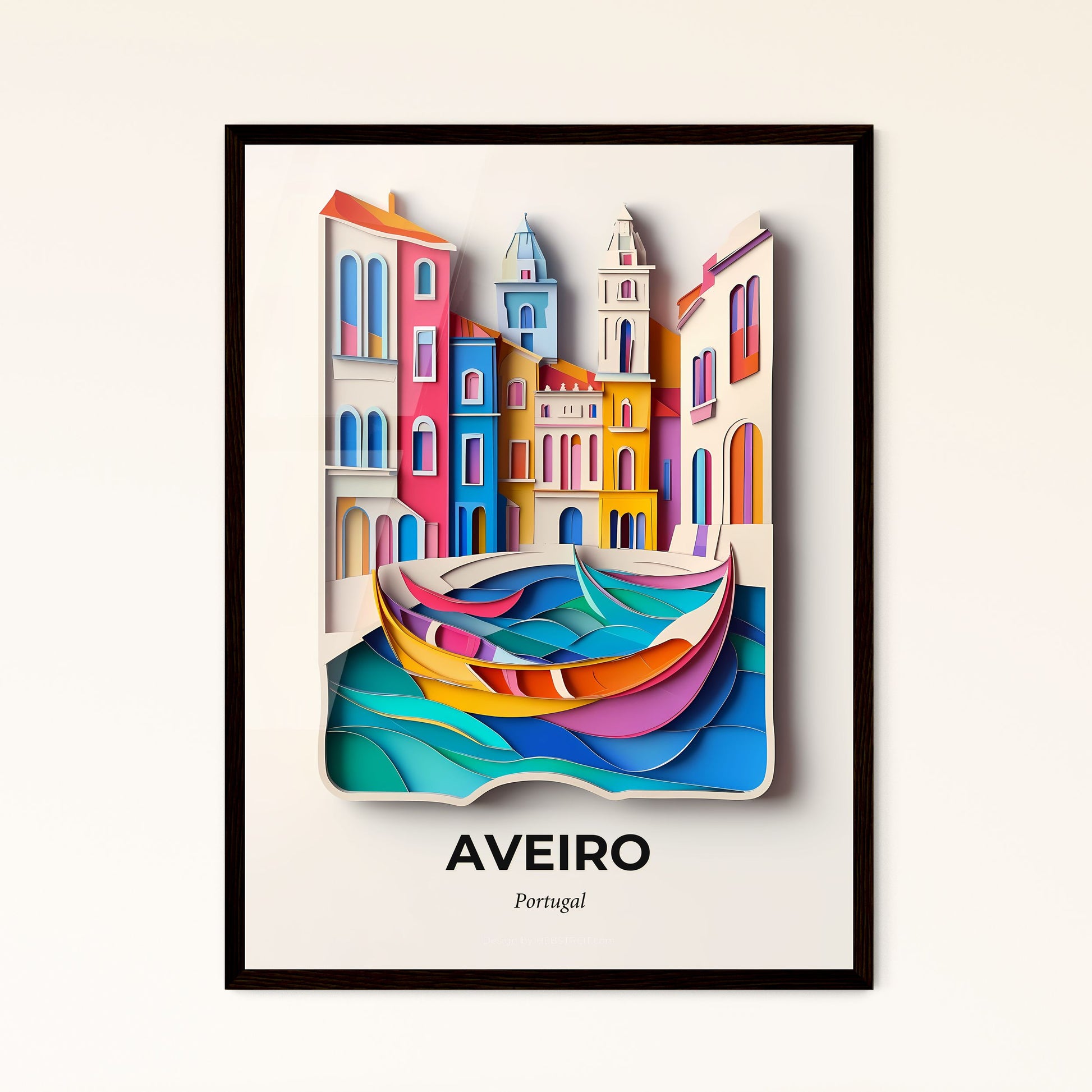 Vivid Aveiro, Portugal - a paper cut of a city with a boat