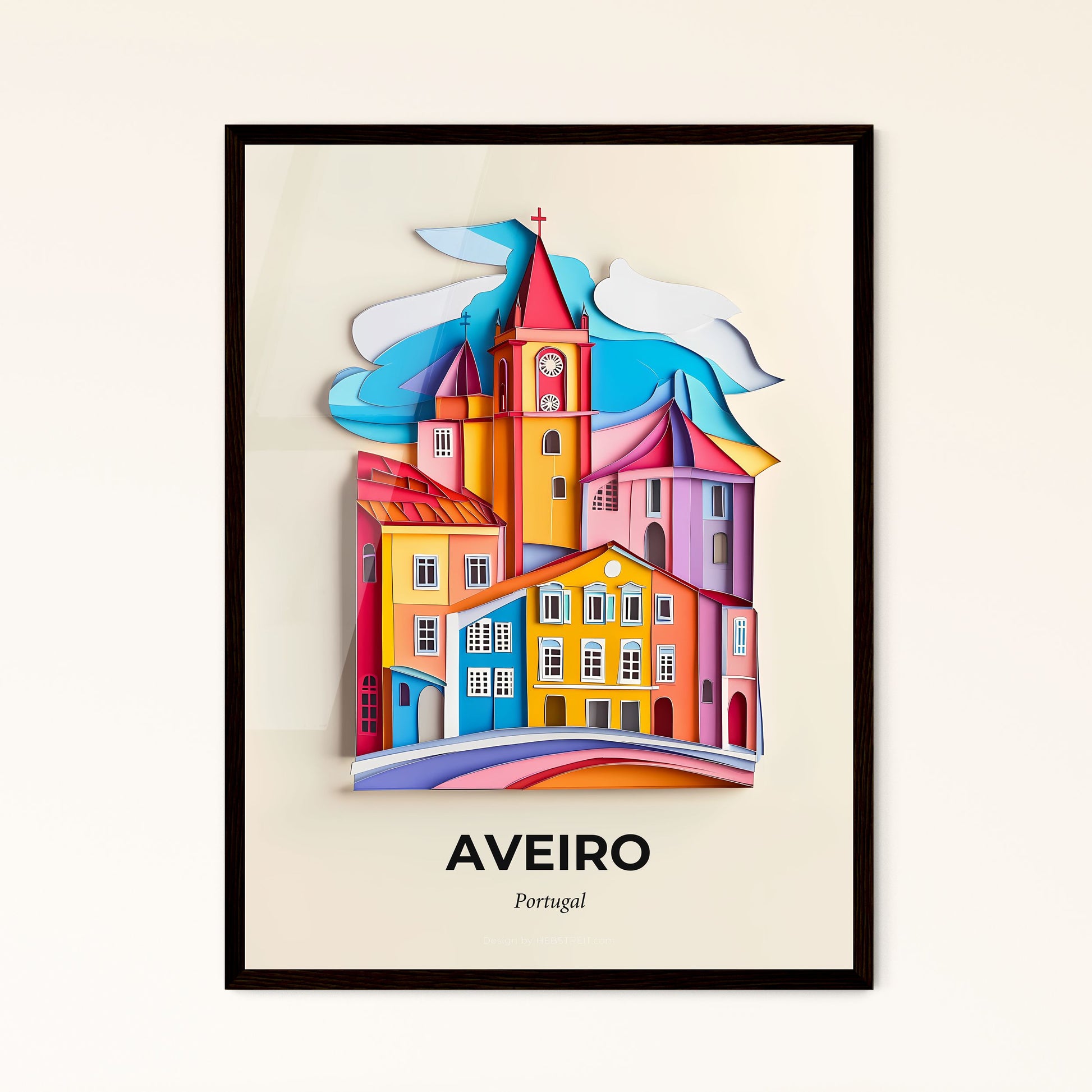 Vivid Aveiro, Portugal - a colorful city with a clock on the top of it