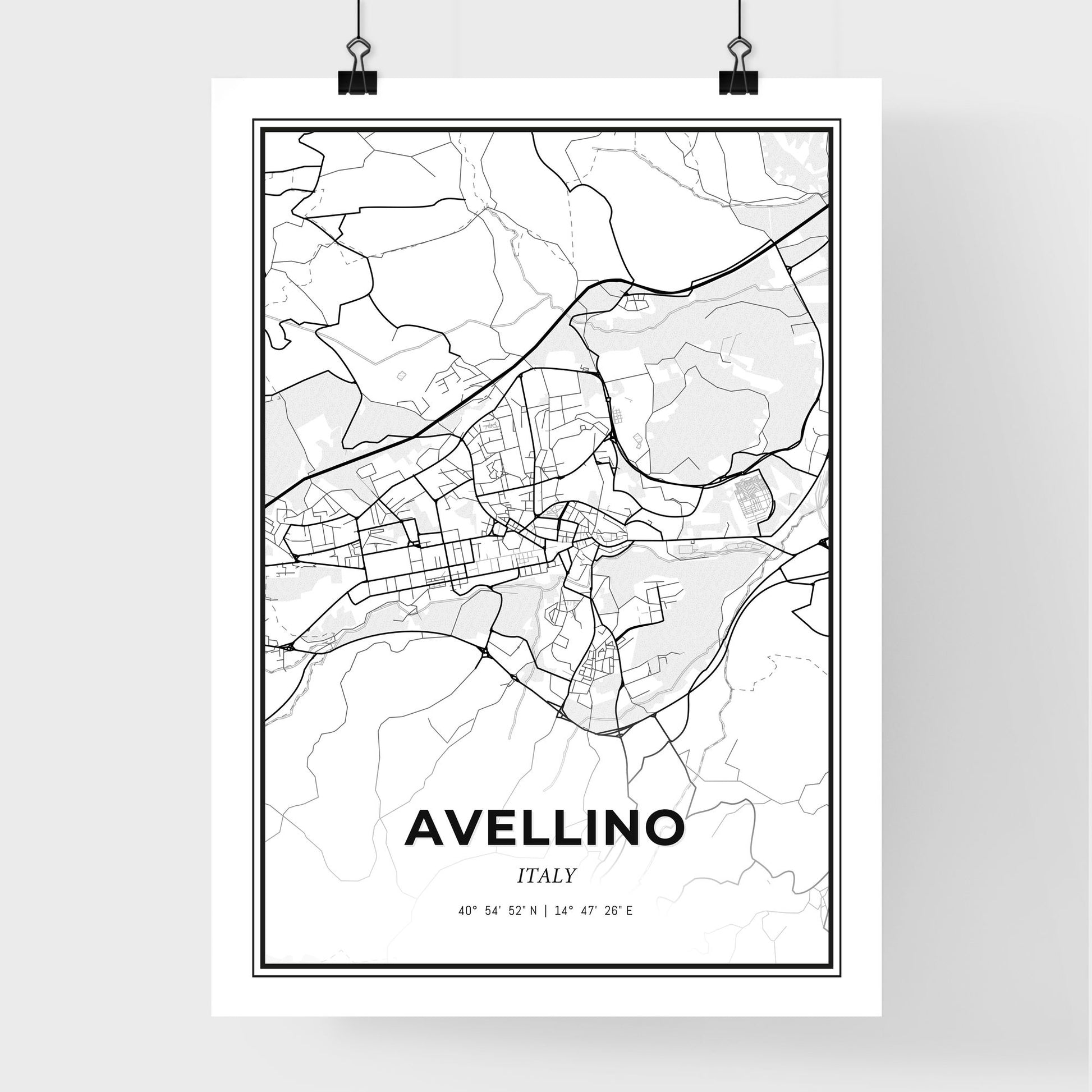 Avellino Italy - Premium City Map Poster