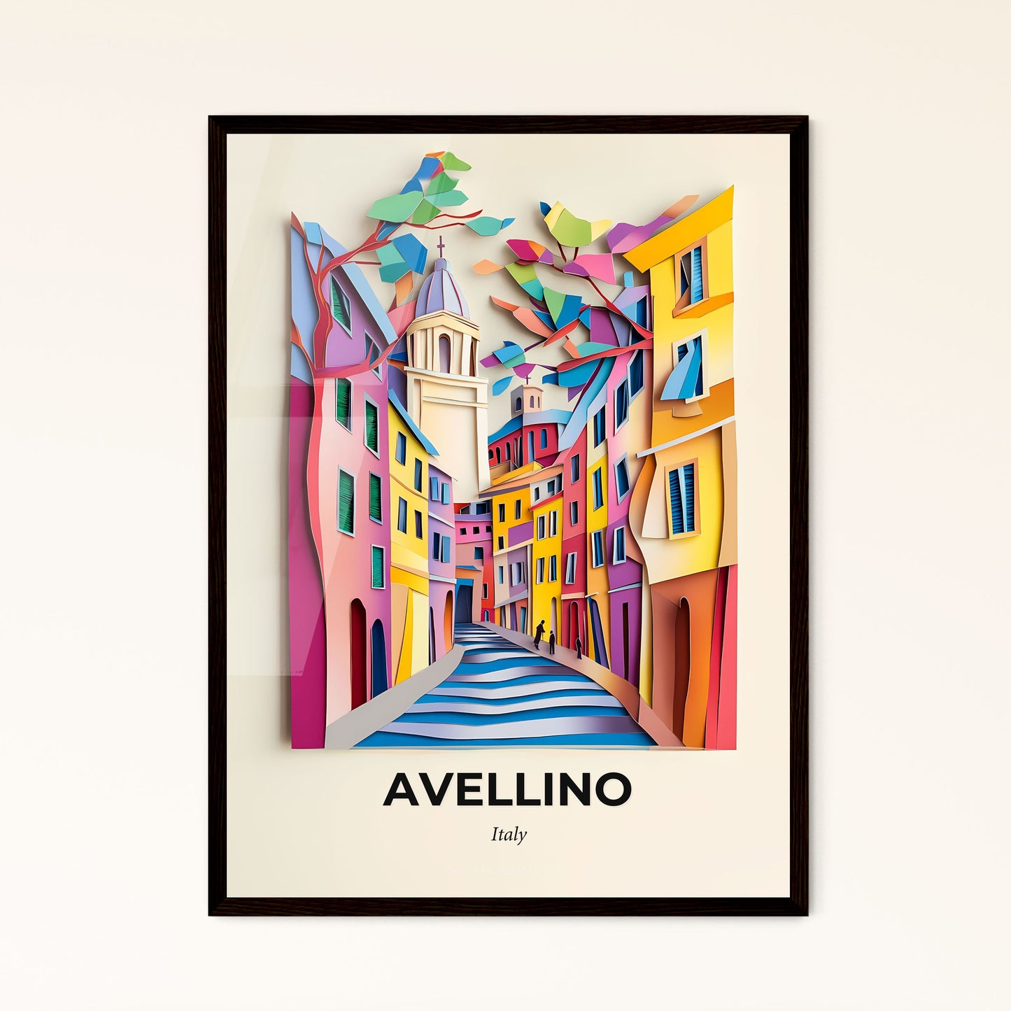 Vivid Avellino, Italy - a colorful city with a clock tower on the top