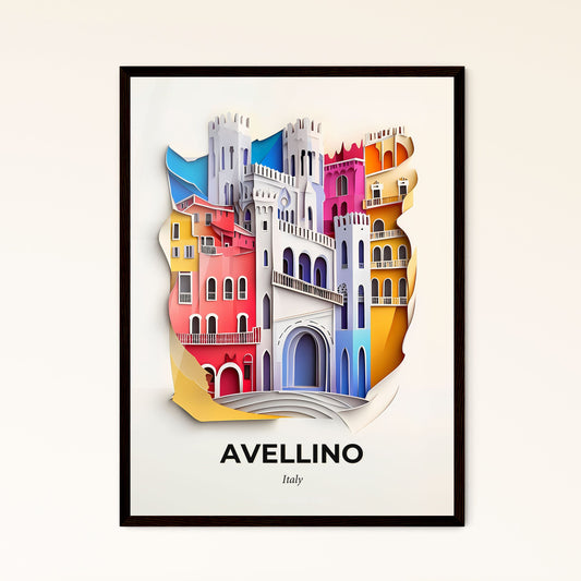 Vivid Avellino, Italy - a paper cut of a city with a clock tower