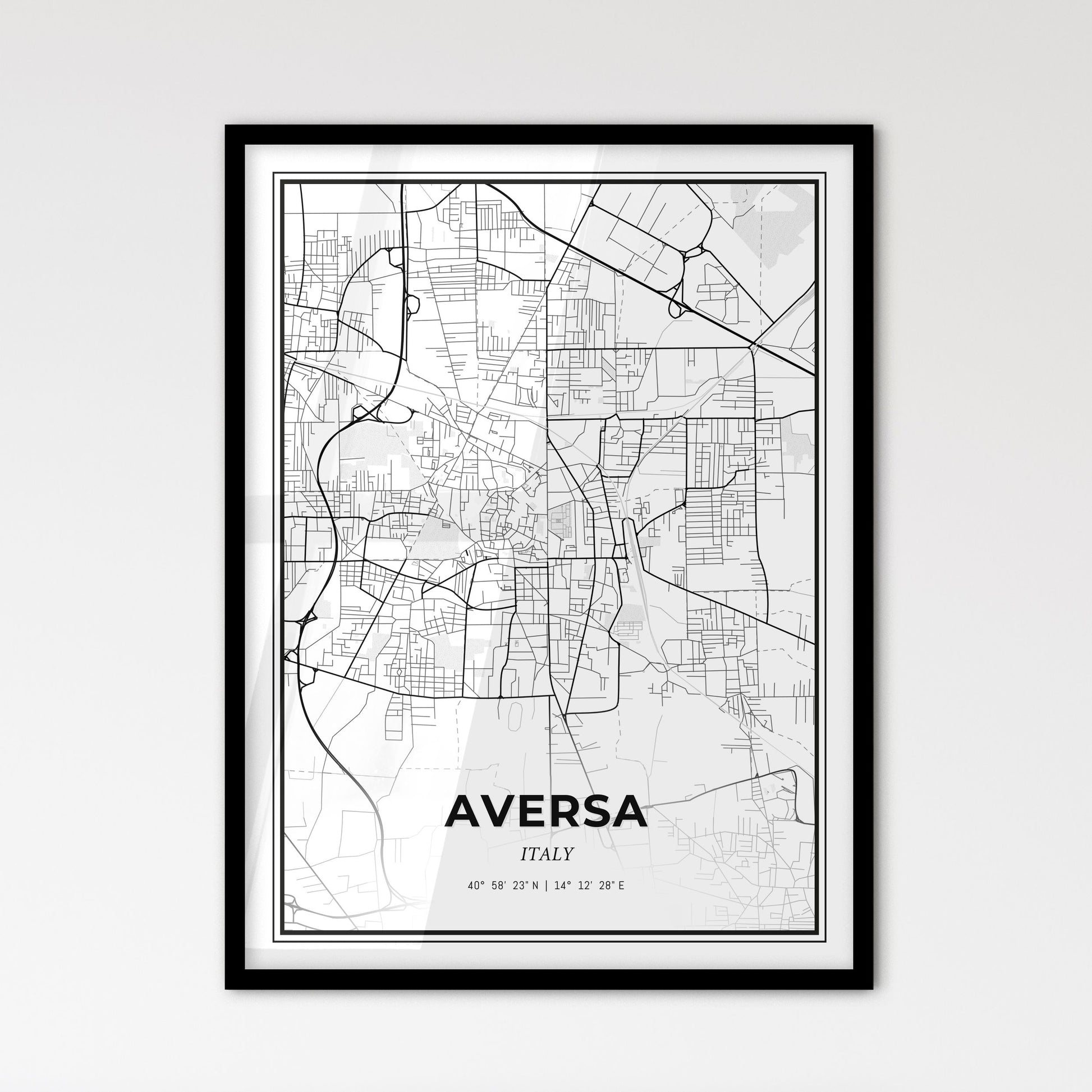 Aversa Italy - Scandinavian Style City Map for Modern Home Decor