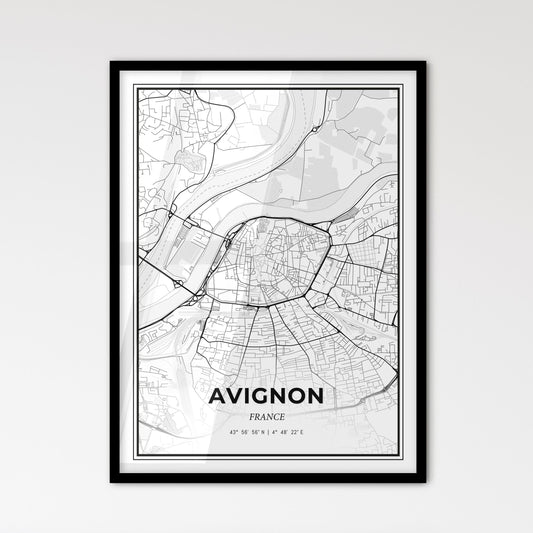 Avignon France - Scandinavian Style City Map for Modern Home Decor