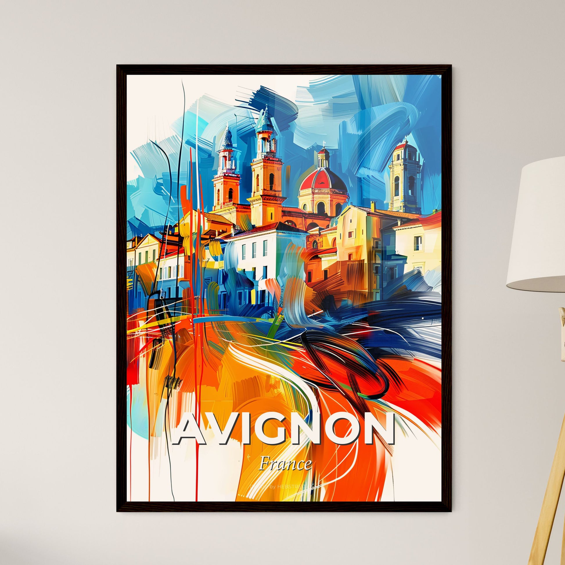 Vibrant Avignon, France - A Painting Of A Building