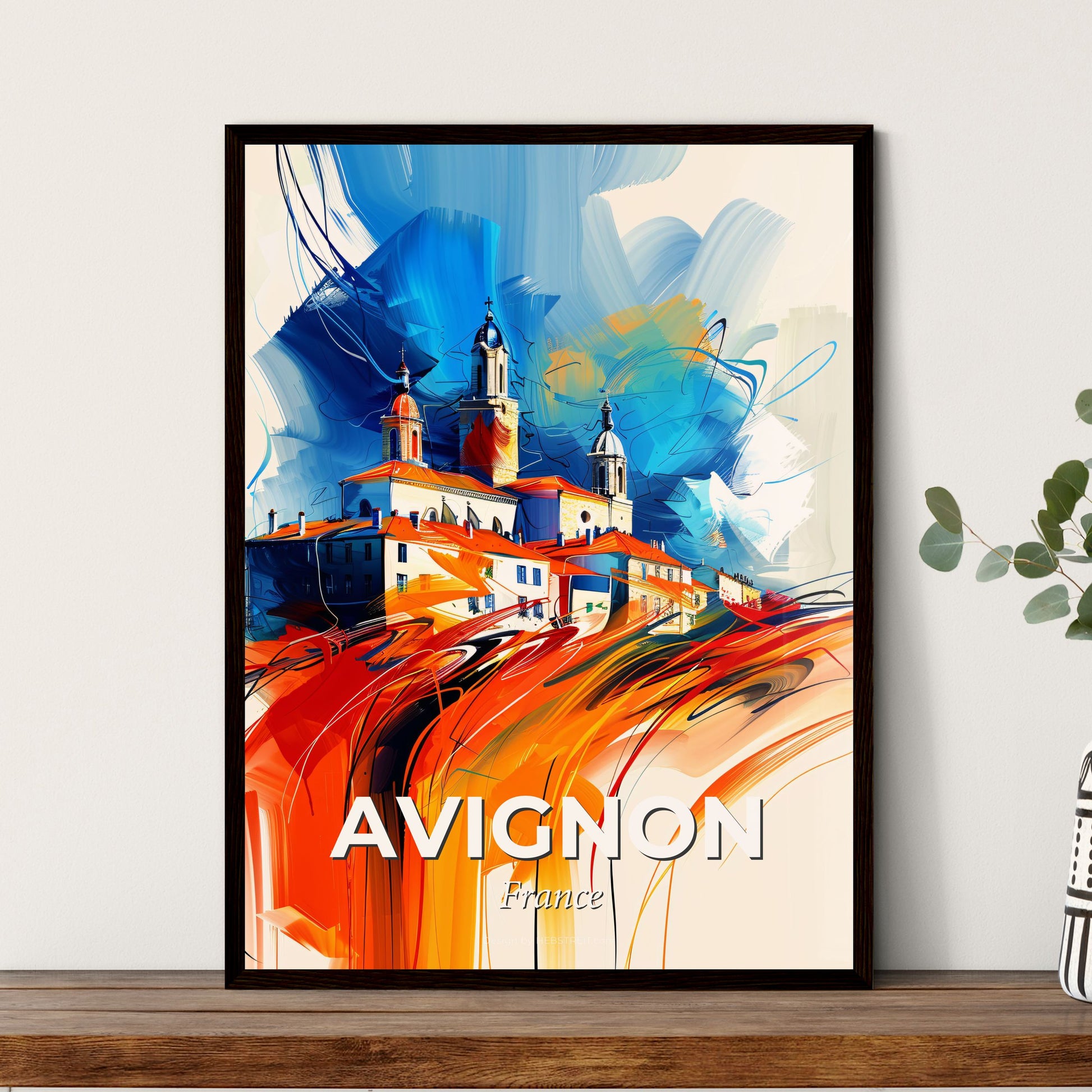 Vibrant Avignon, France - A Painting Of A Building