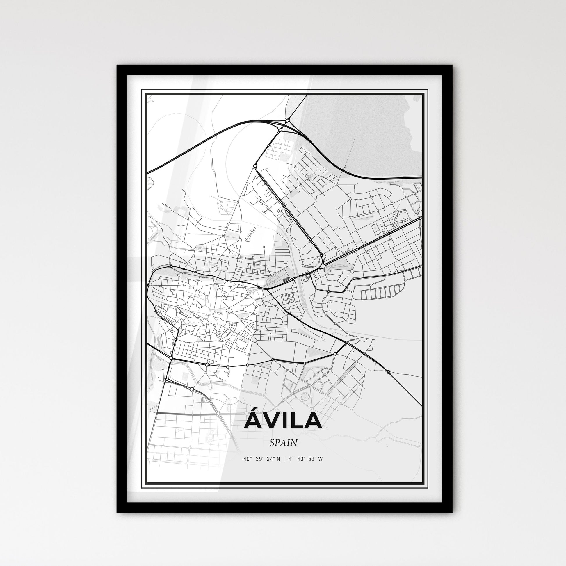 Ávila Spain - Scandinavian Style City Map for Modern Home Decor