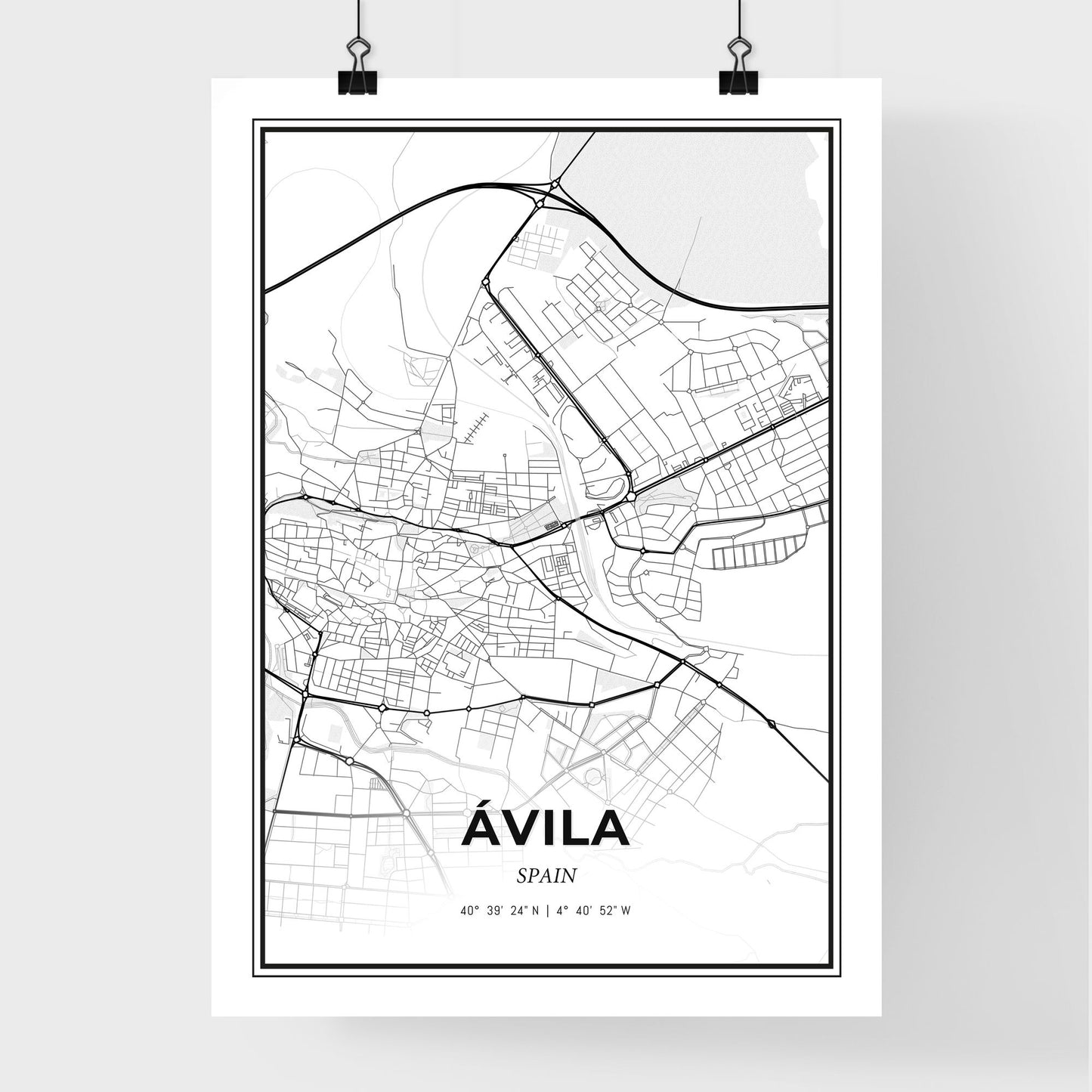 Ávila Spain - Premium City Map Poster