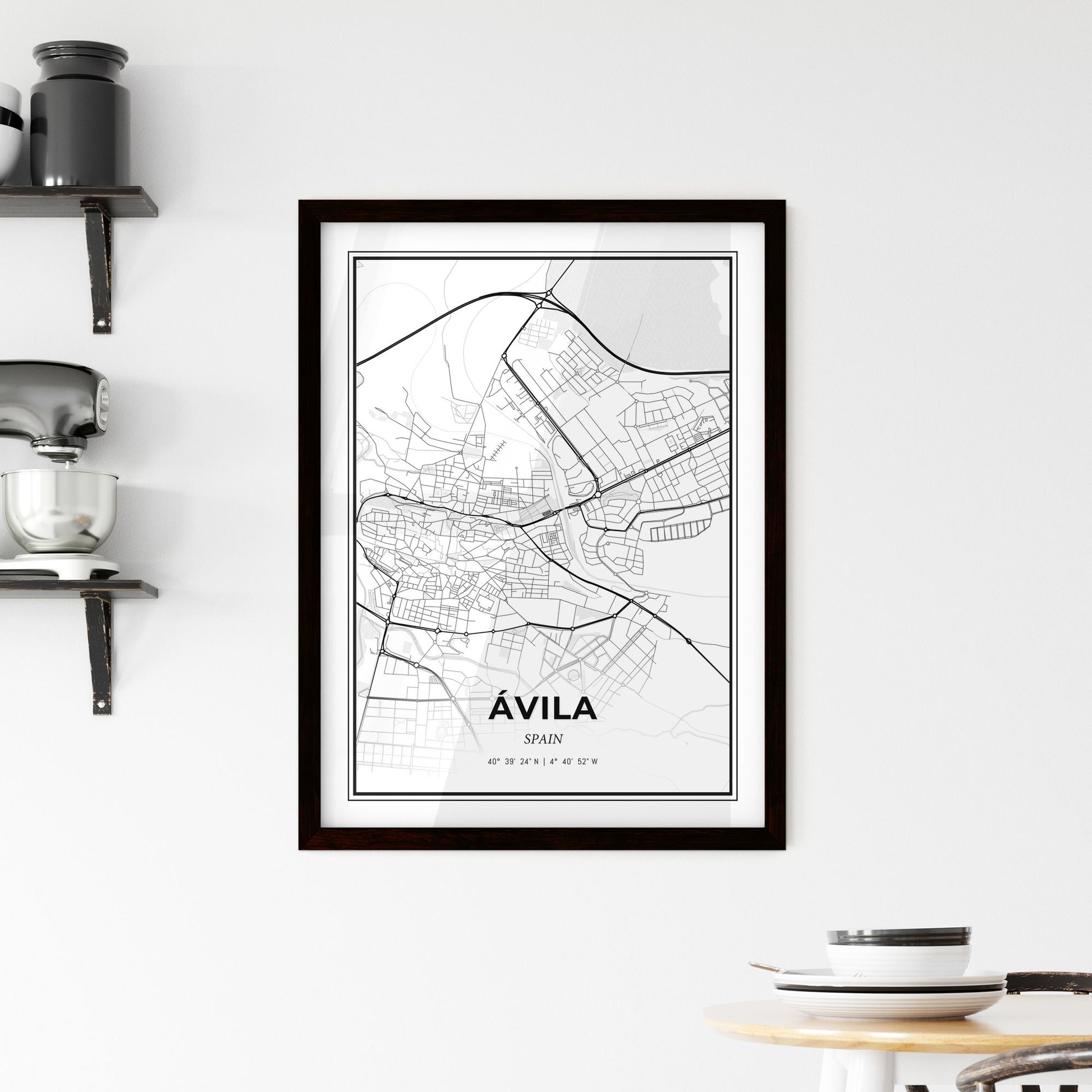 Ávila Spain - Minimal City Map