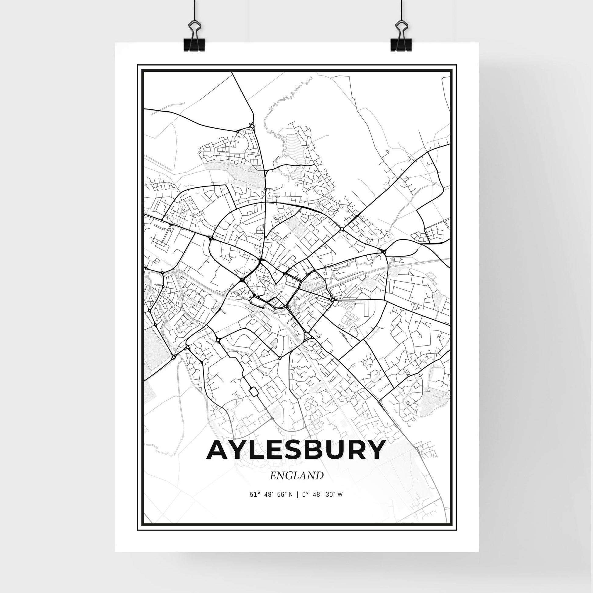 Aylesbury England - Premium City Map Poster