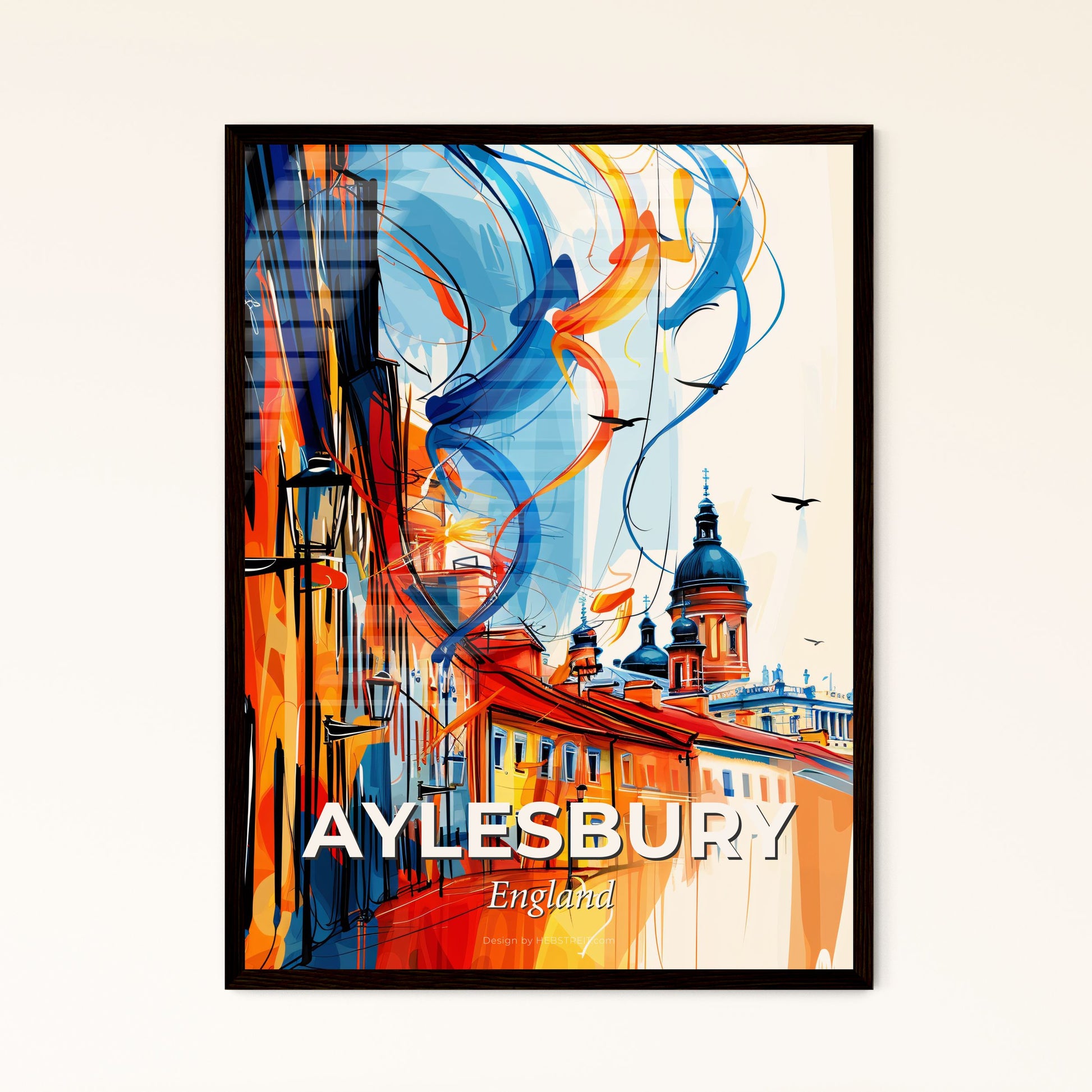 Vibrant Aylesbury, England - A Painting Of A City