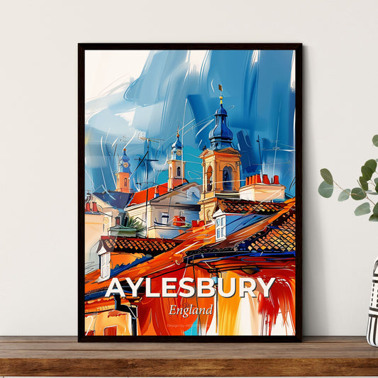 Vibrant Aylesbury, England - A Painting Of A Building With Towers And Roofs