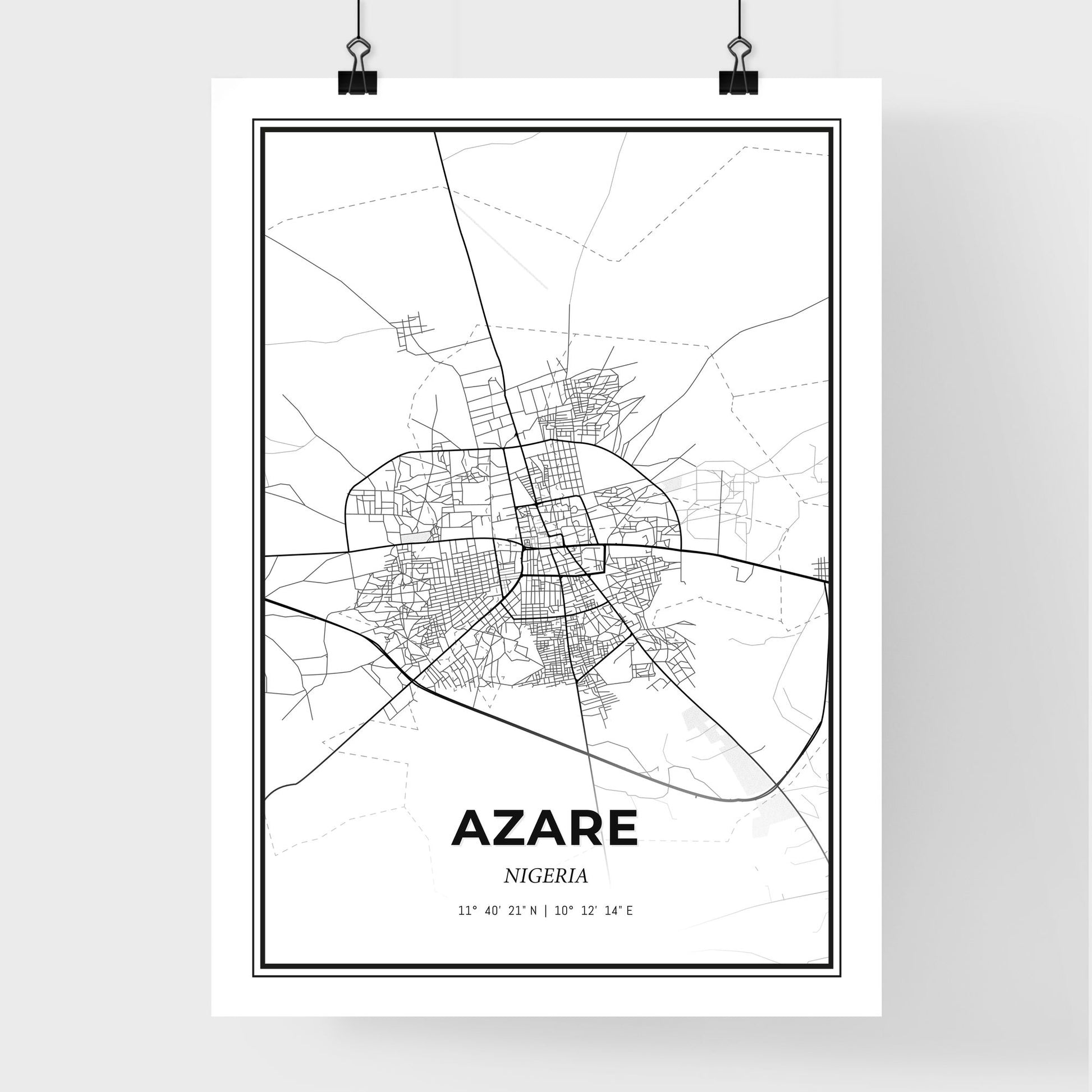 Azare Nigeria - Premium City Map Poster