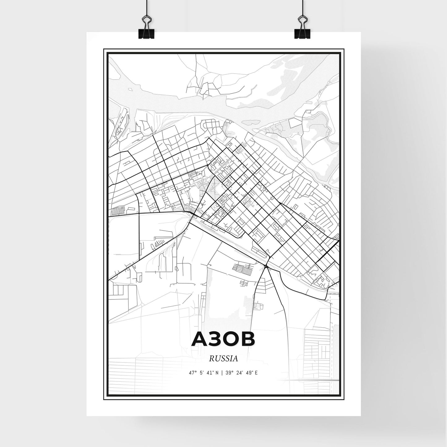 Azov Russia - Premium City Map Poster