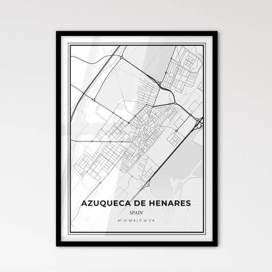 Azuqueca de Henares Spain - Scandinavian Style City Map for Modern Home Decor