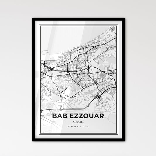 Bab Ezzouar Algeria - Scandinavian Style City Map for Modern Home Decor