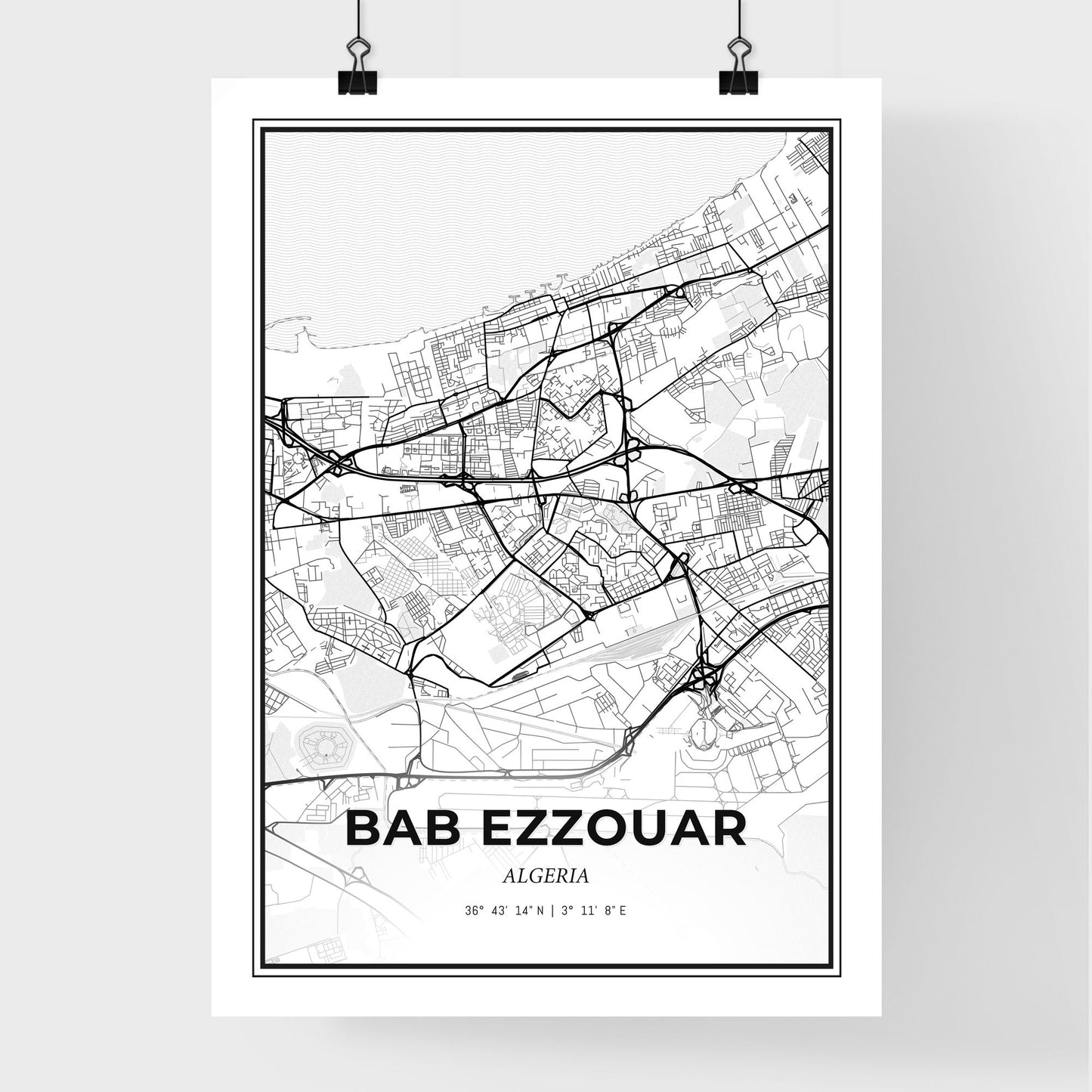 Bab Ezzouar Algeria - Premium City Map Poster