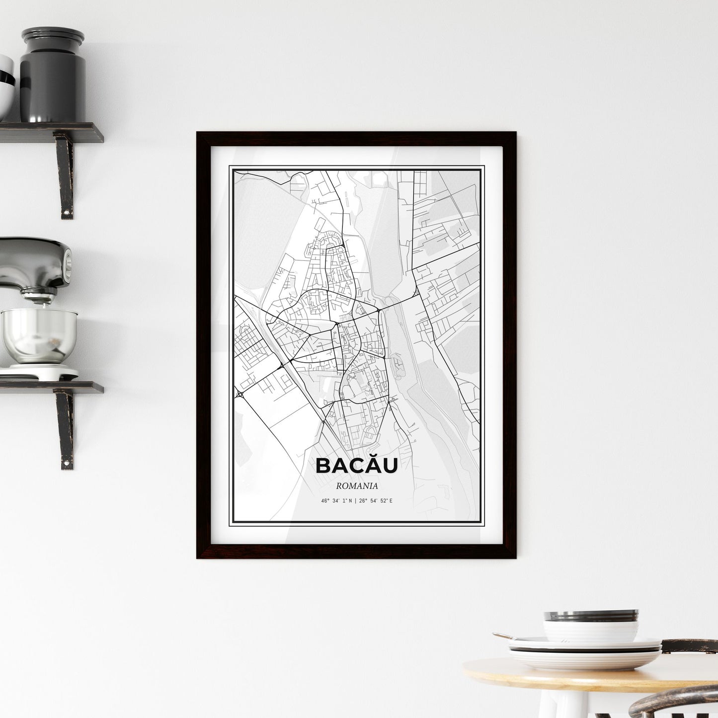 Bacău Romania - Minimal City Map