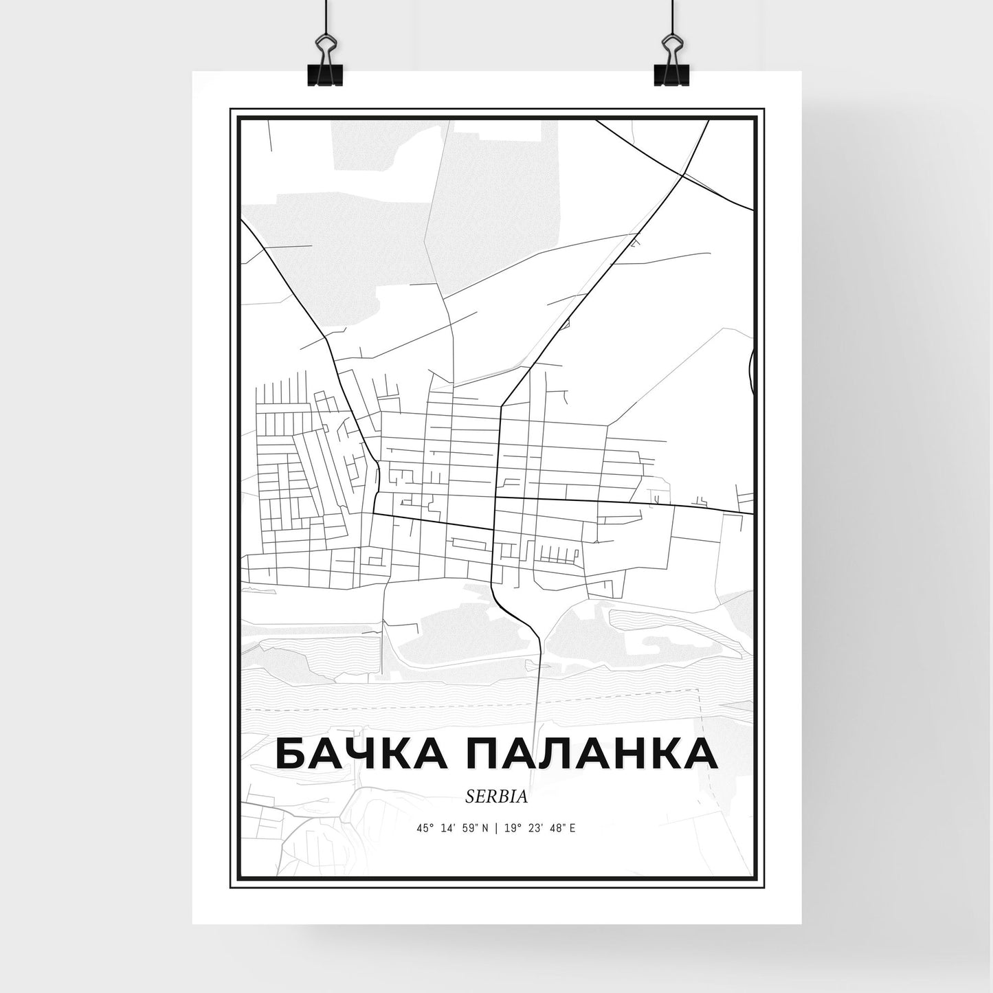 Bačka Palanka Serbia - Premium City Map Poster