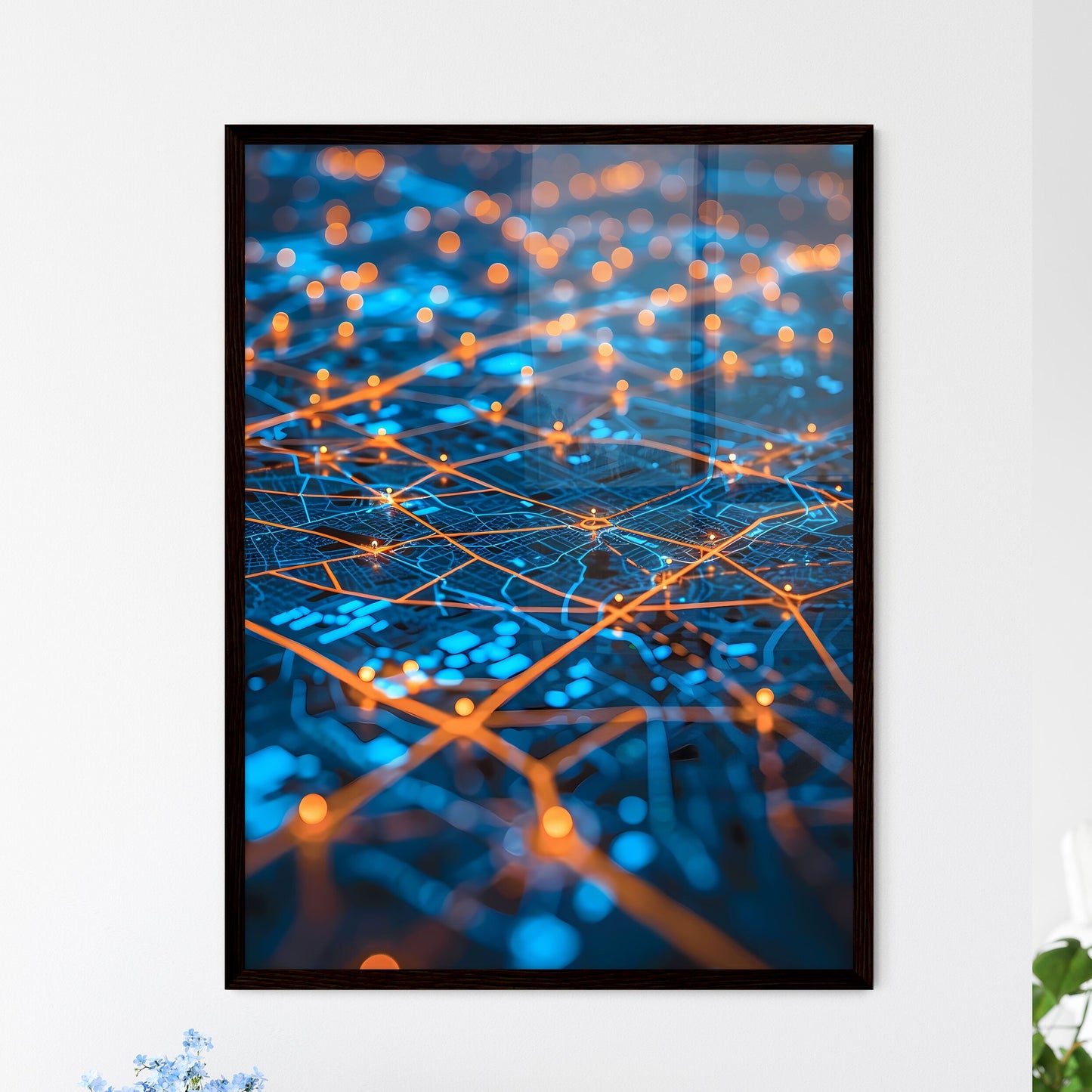 Abstract and Colorful Art Depiction of World - Framed Art Print