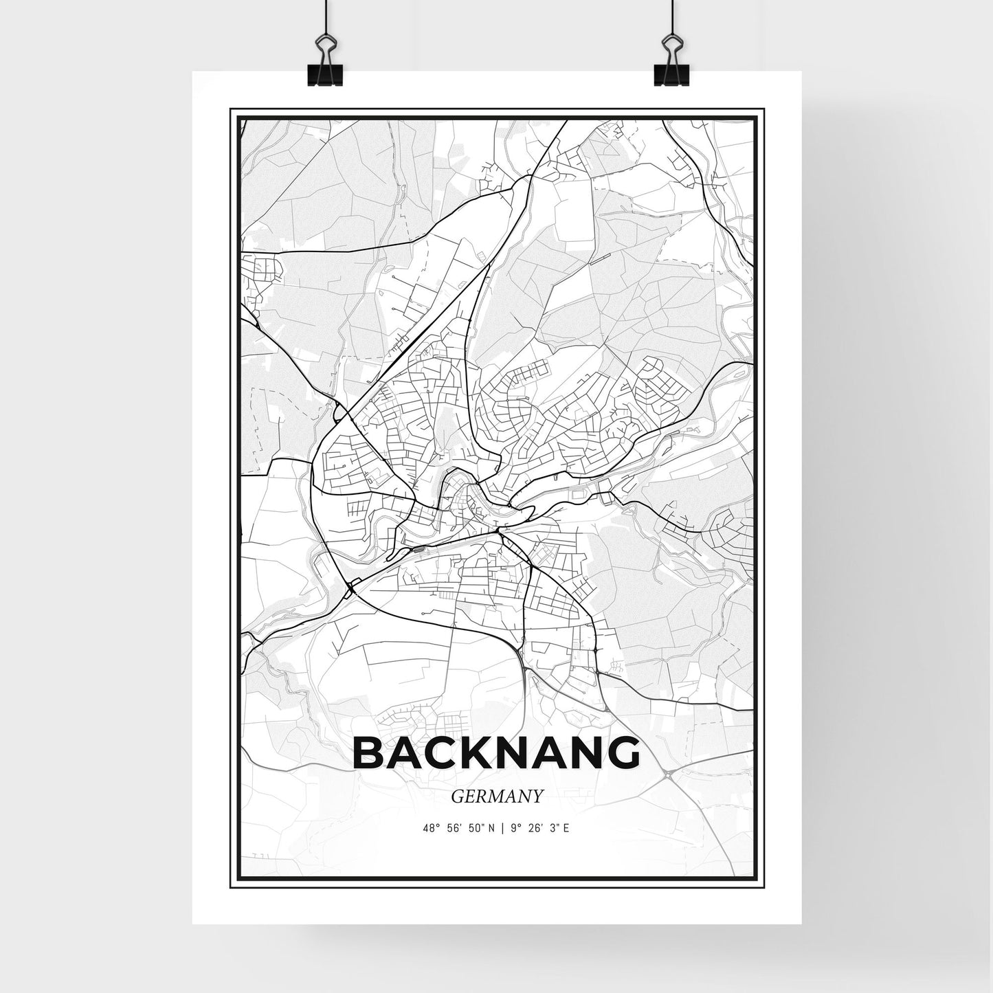 Backnang Germany - Premium City Map Poster