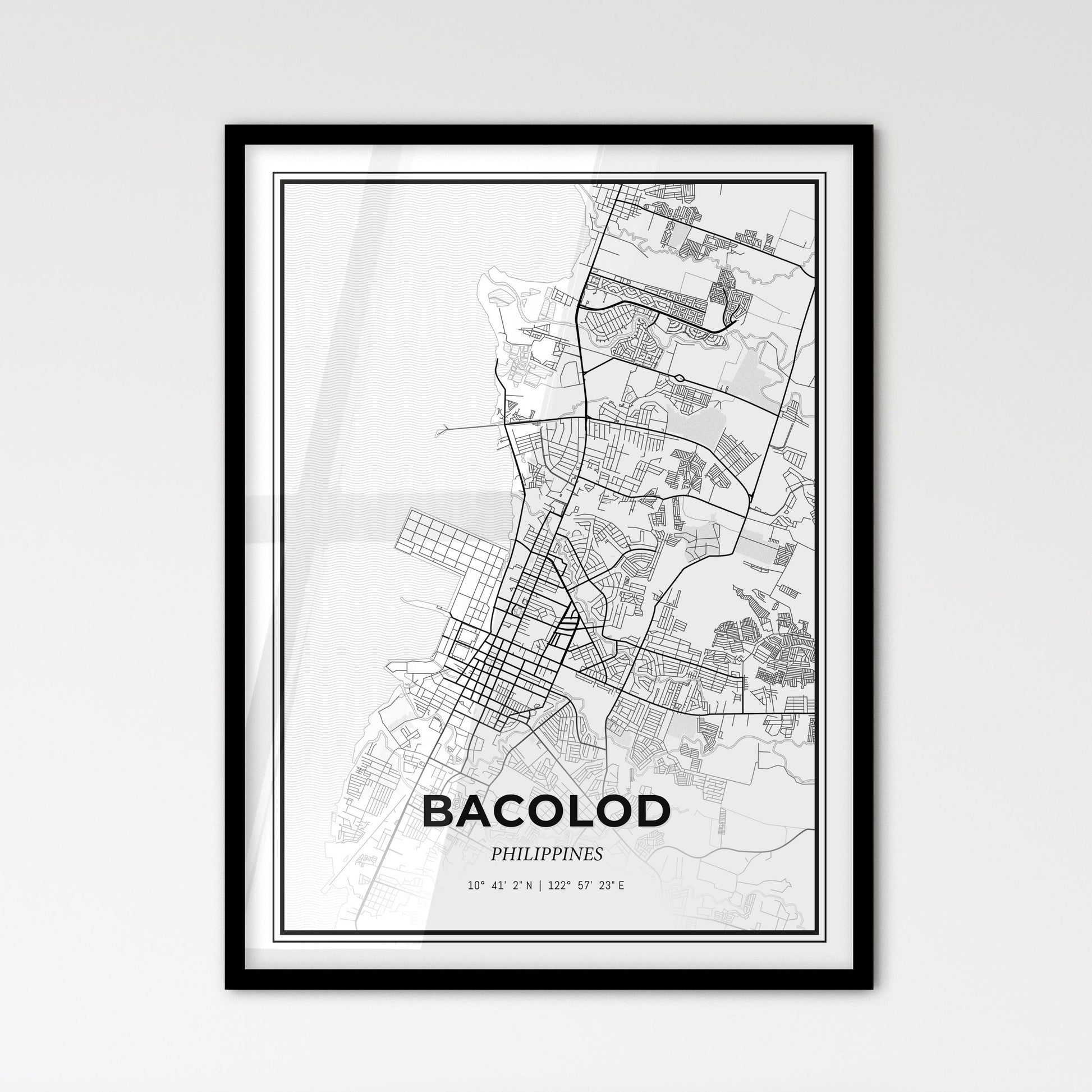 Bacolod Philippines - Scandinavian Style City Map for Modern Home Decor