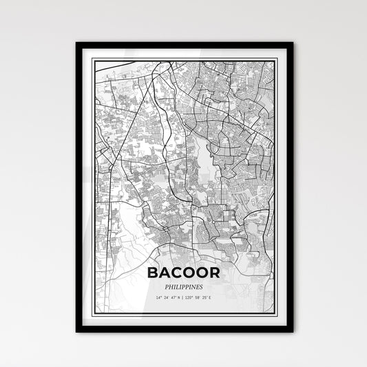 Bacoor Philippines - Scandinavian Style City Map for Modern Home Decor