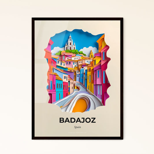 Vivid Badajoz, Spain - a paper cut of a city with a bridge